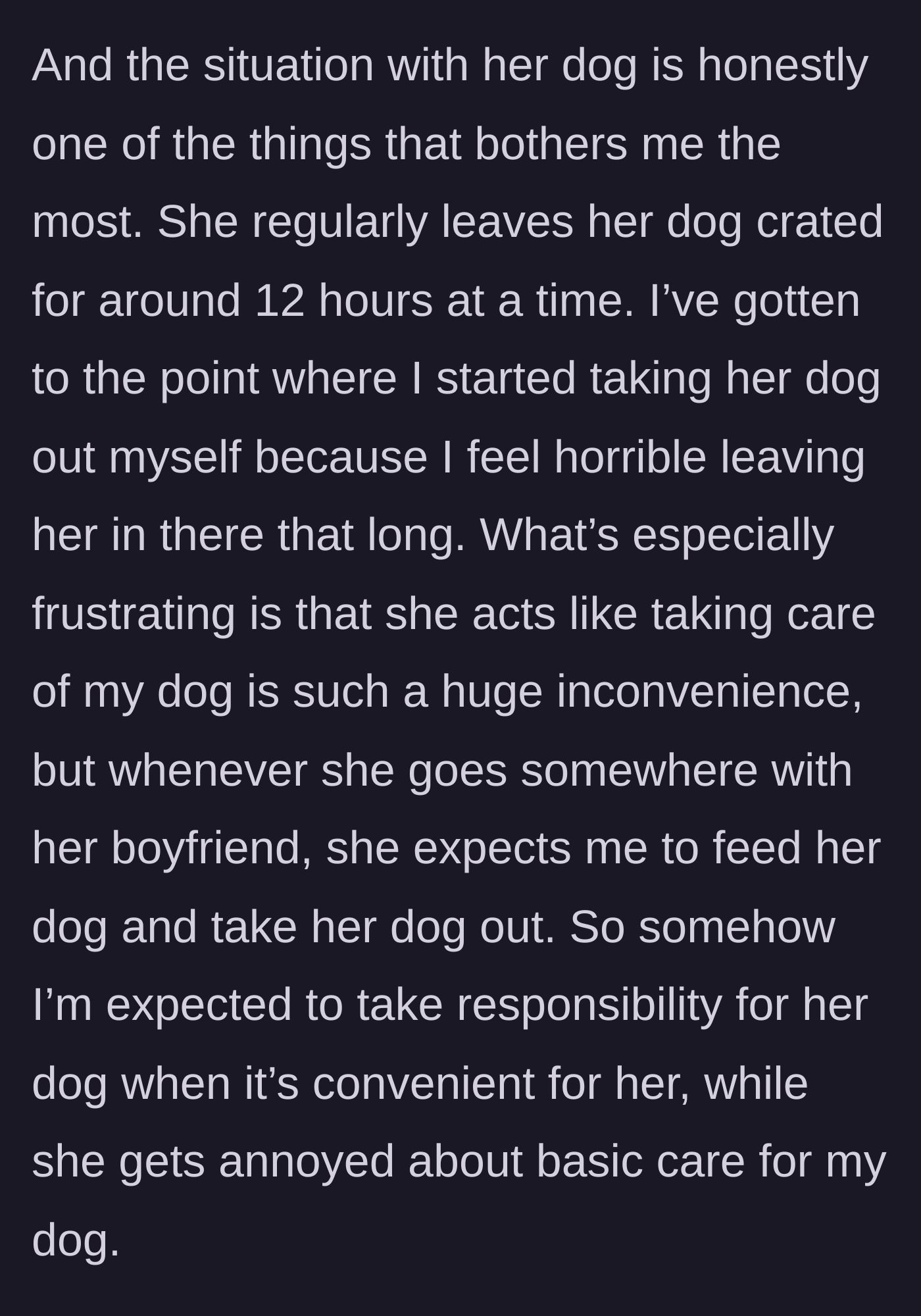 Story part 5 - A neglected dog locked inside a crate for a desperately long time.