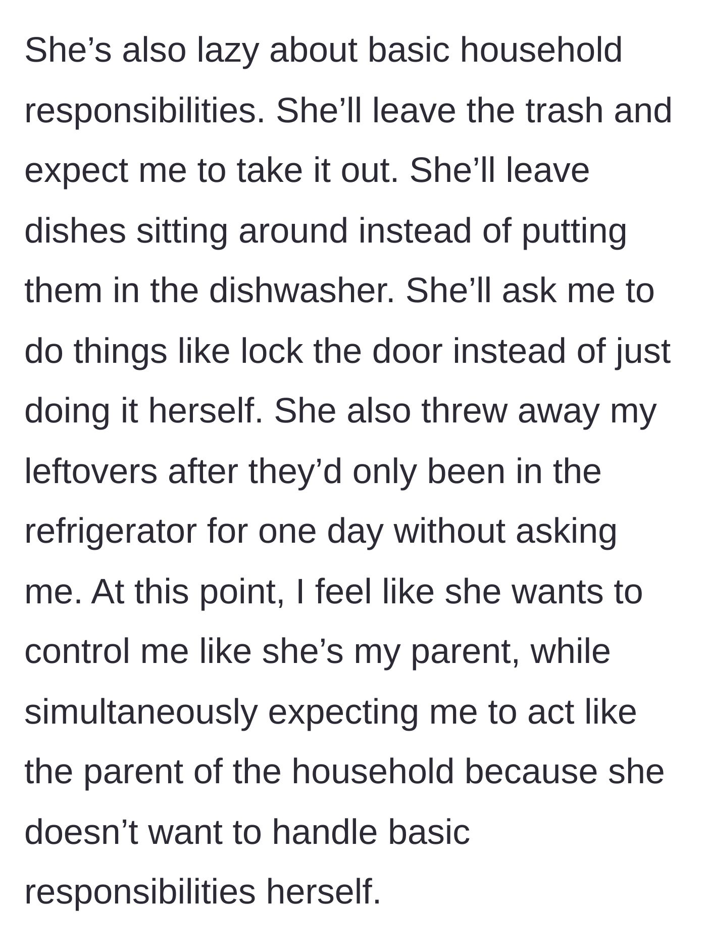 Story part 6 - A pile of dirty dishes and perfectly good leftovers being thrown in the trash.