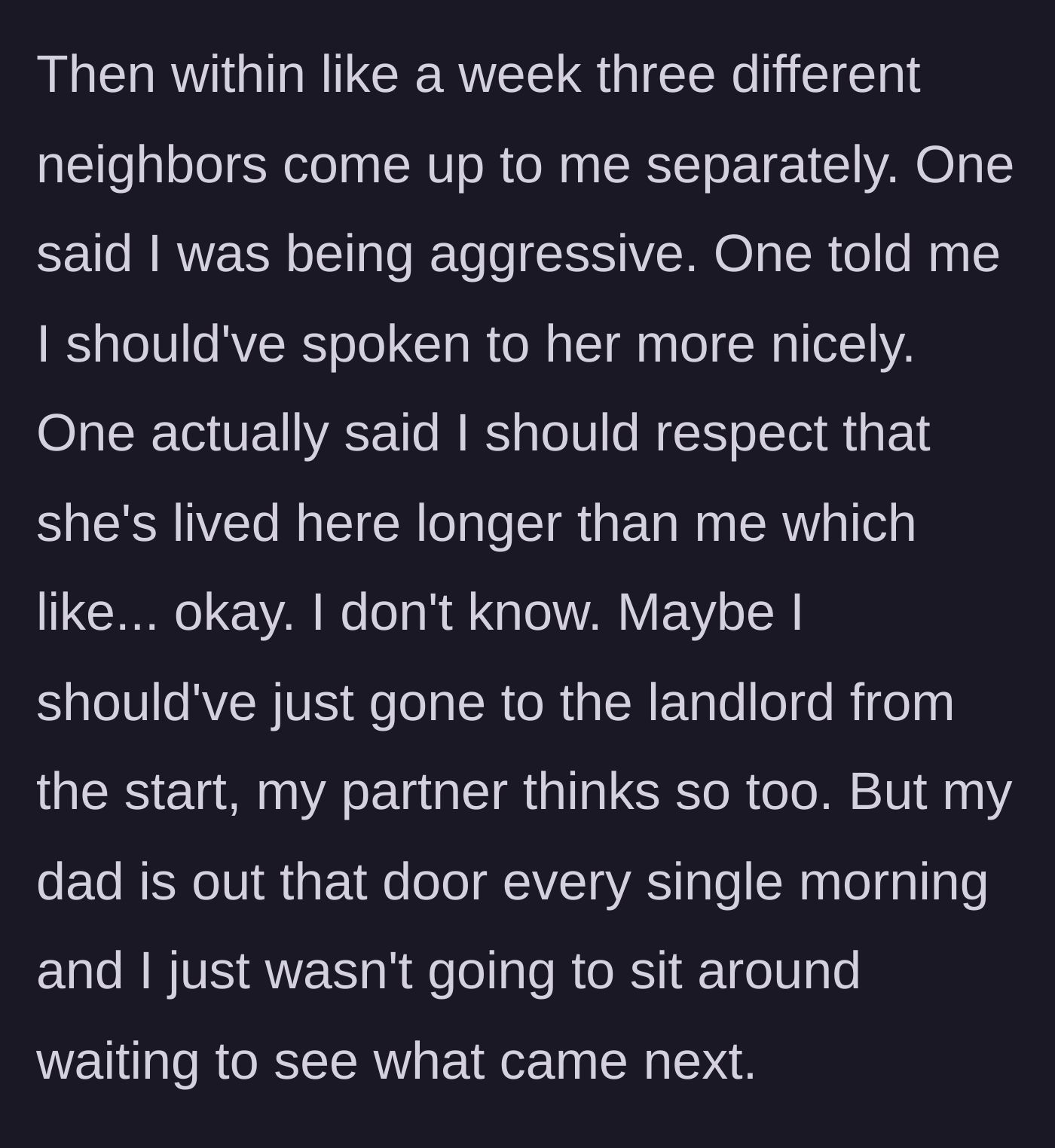 Story part 5 - A group of neighbors whispering and pointing judgmental fingers at a house.