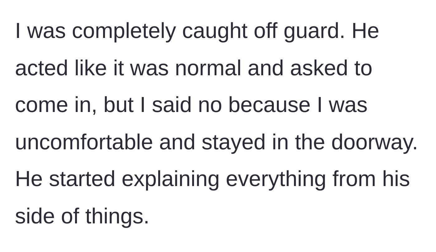 Story part 13 - Getting caught off guard, refusing to let Max inside while he starts explaining himself.