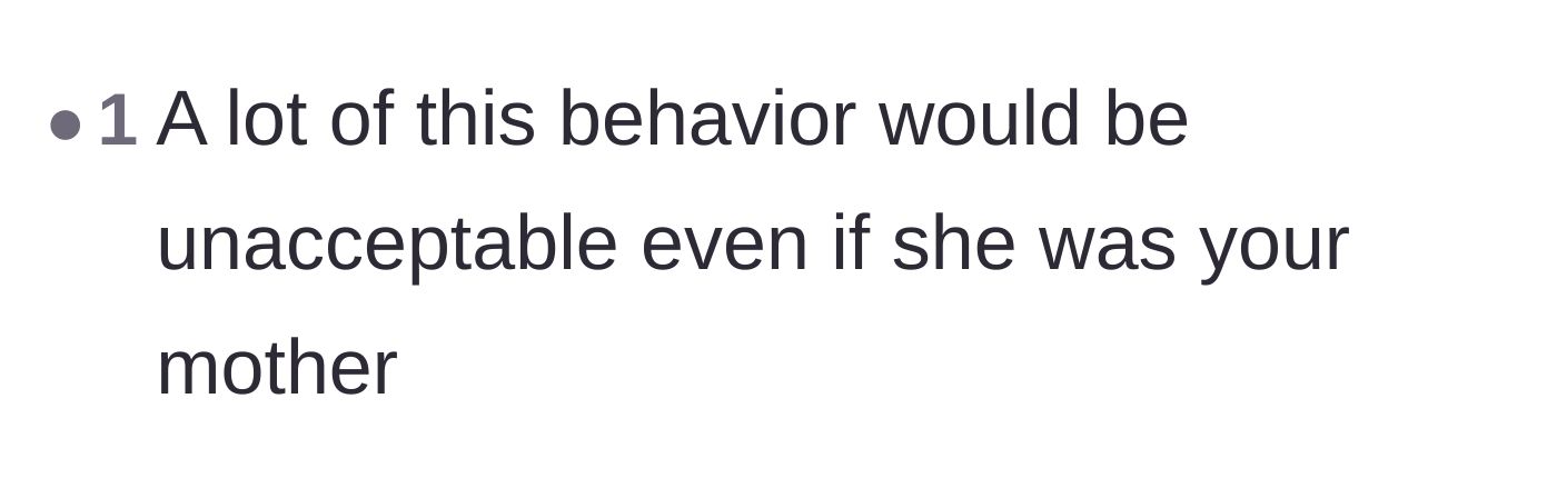 Comment thread 4 - A short statement noting that this behavior would be unacceptable even from a biological parent.