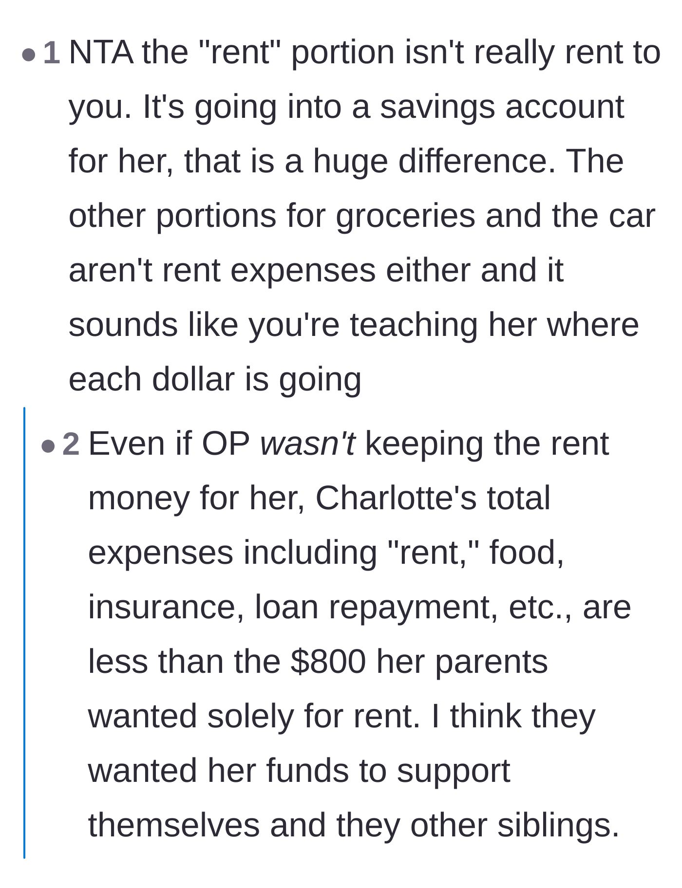 Comment thread 2 - Commenters breaking down the math of the uncle's setup compared to the parents' demands.