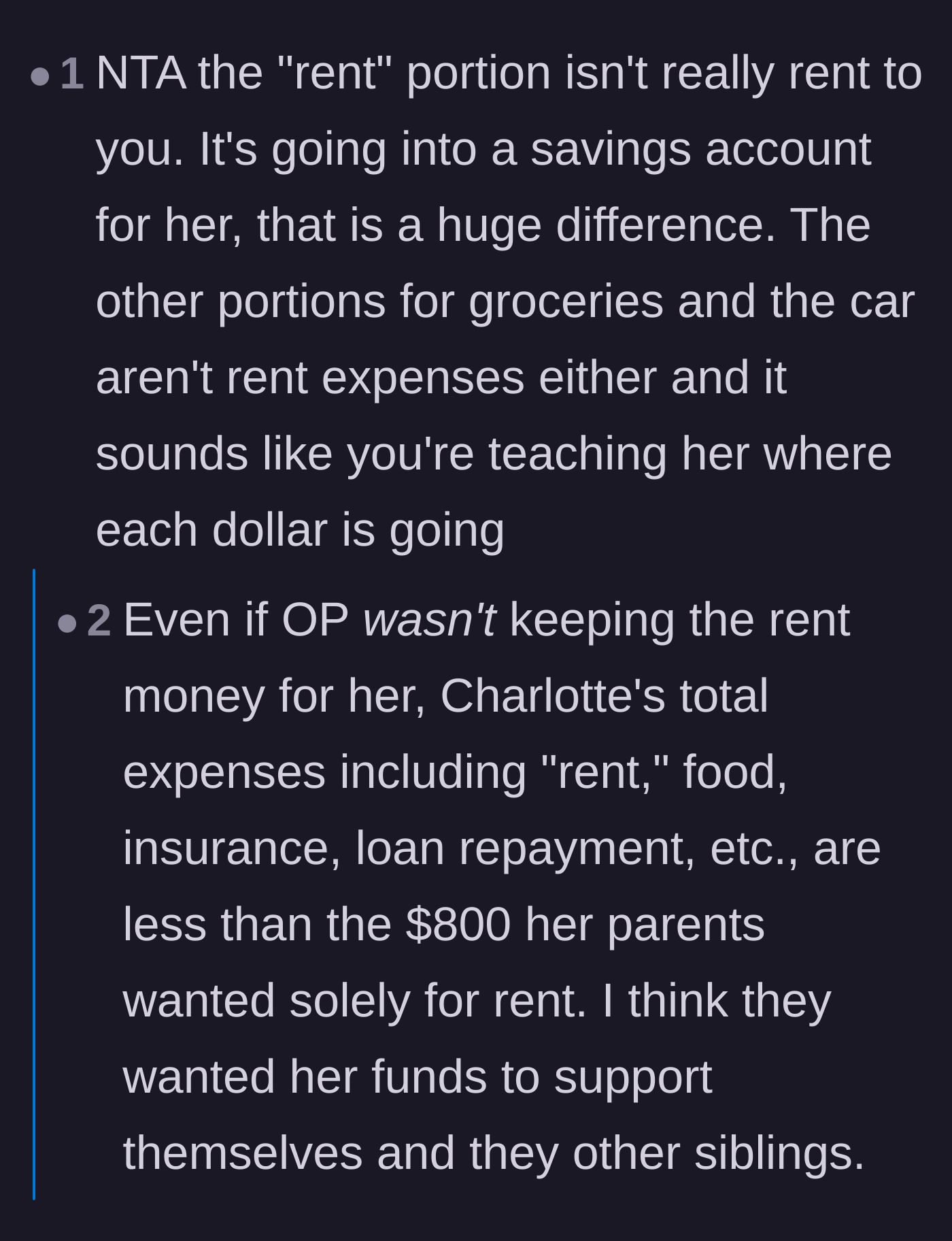 Comment thread 2 - Commenters breaking down the math of the uncle's setup compared to the parents' demands.