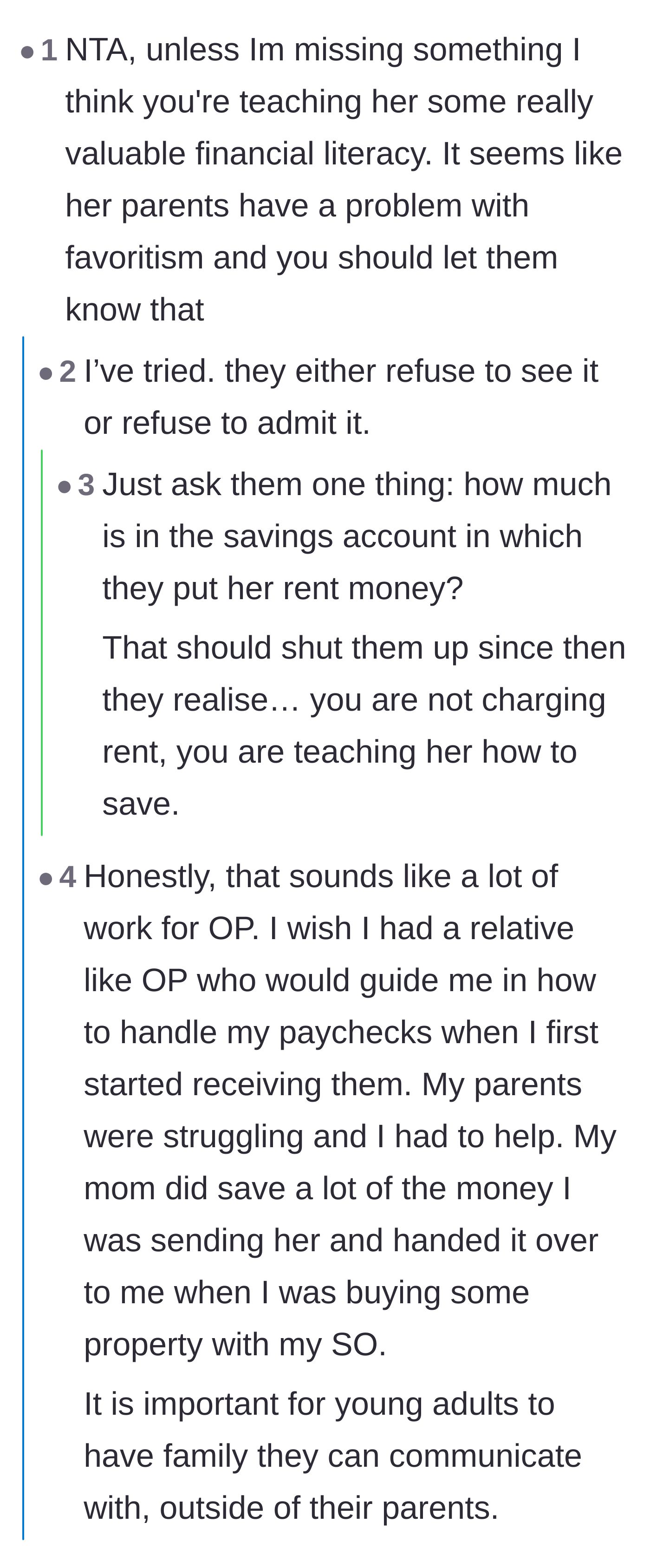 Comment thread 3 - A discussion about the mother's bizarre refusal to teach her kids basic life skills and chores.