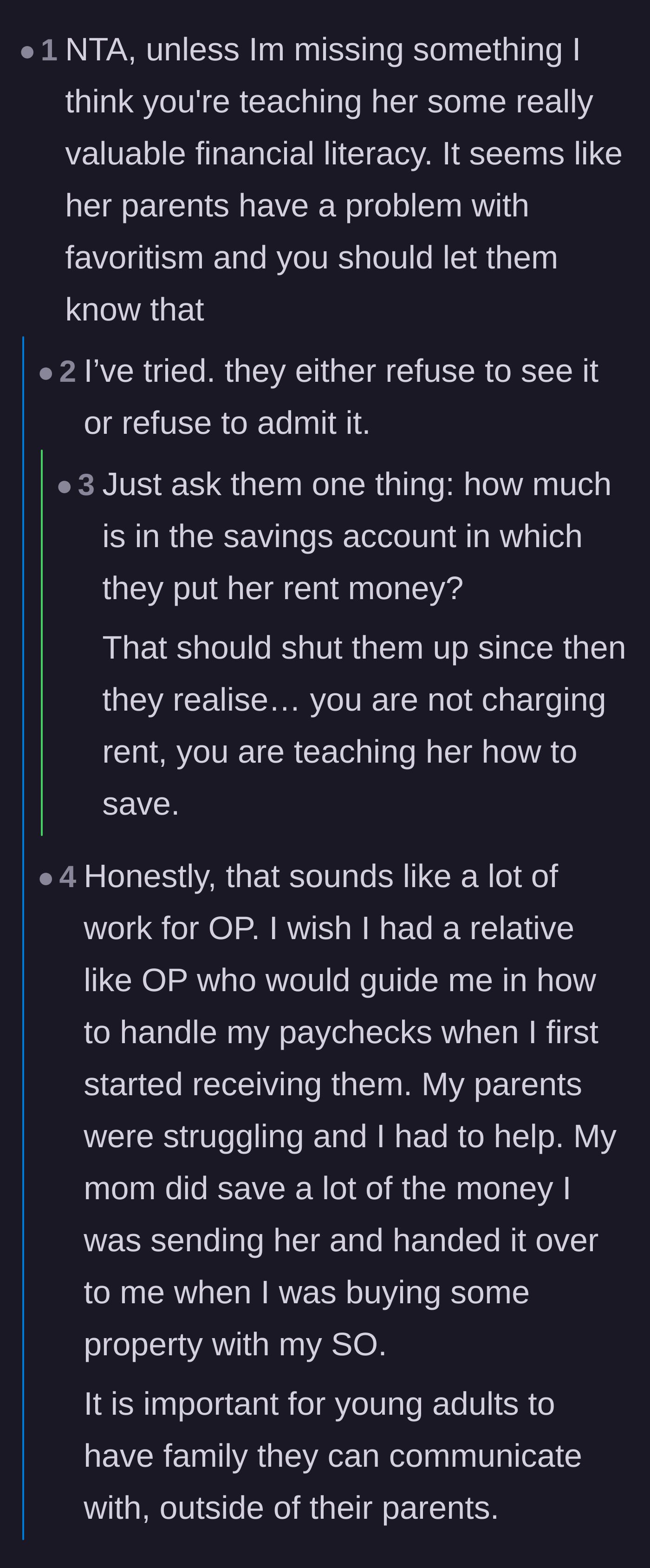 Comment thread 3 - A discussion about the mother's bizarre refusal to teach her kids basic life skills and chores.