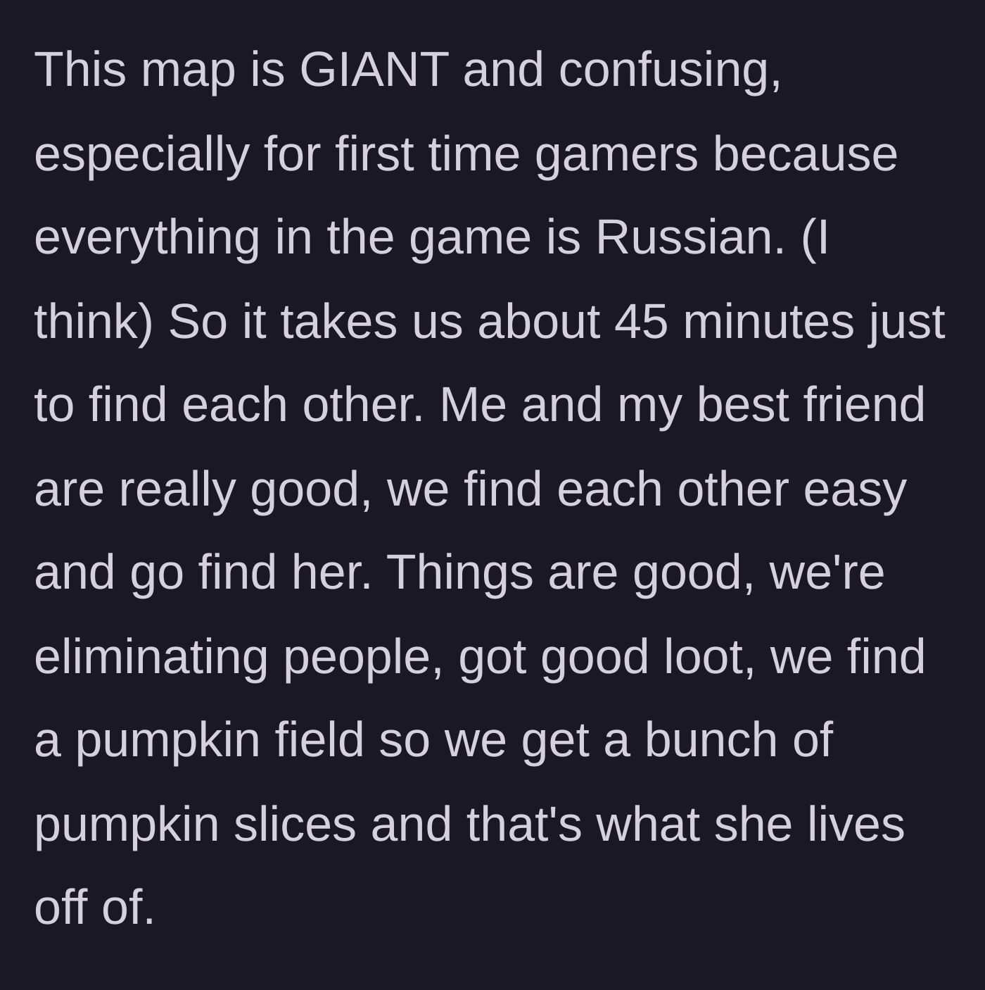 Story part 2 - The gaming trio navigates the map and finds a pumpkin patch for the girlfriend's character to eat.