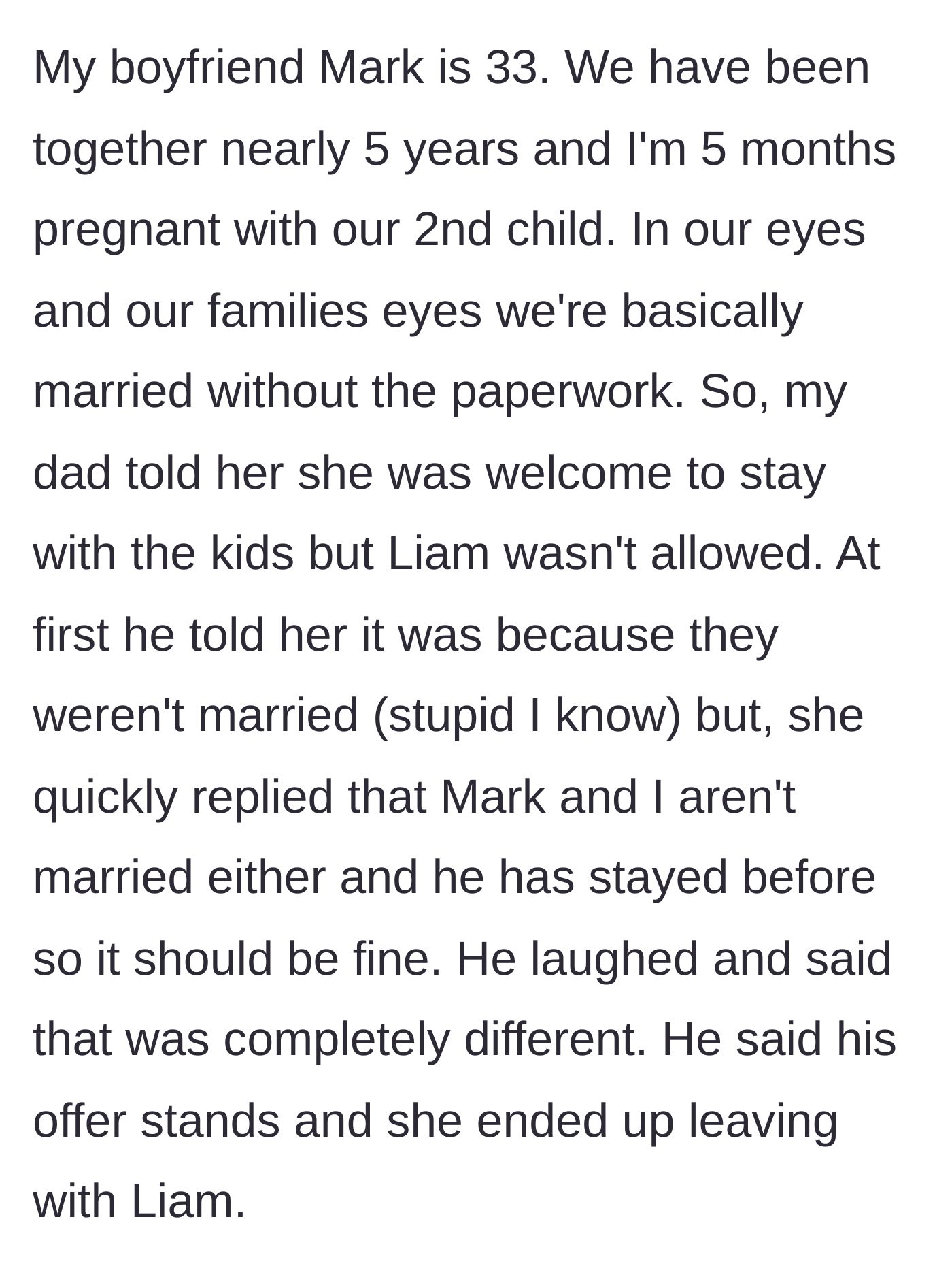 Story part 3 - The dad refuses to let the teen boyfriend stay, prompting Carol to compare her new relationship to the main character's five-year partnership.