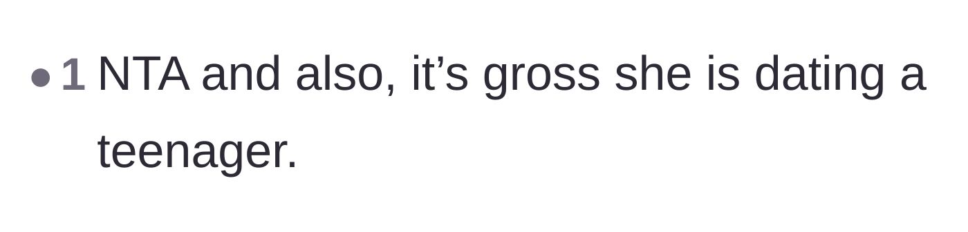 Comment thread 6 - A blunt, straightforward condemnation of the inappropriate age gap.