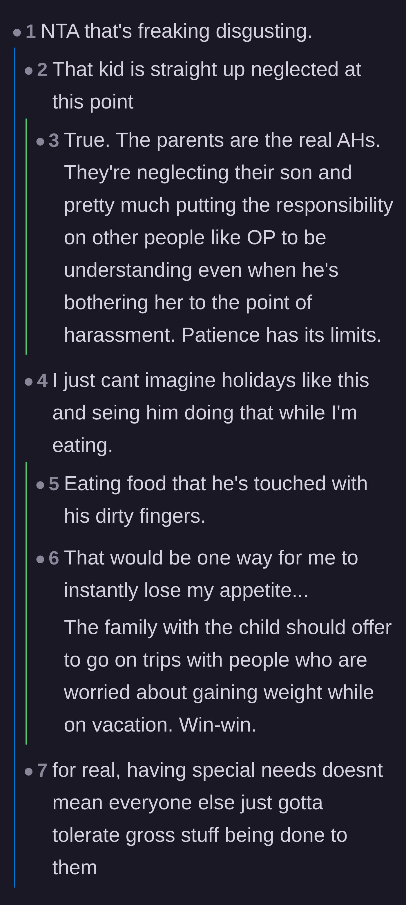 Comment thread 1 - Readers comparing the buffet hygiene hazard to viral cruise ship nightmare stories.