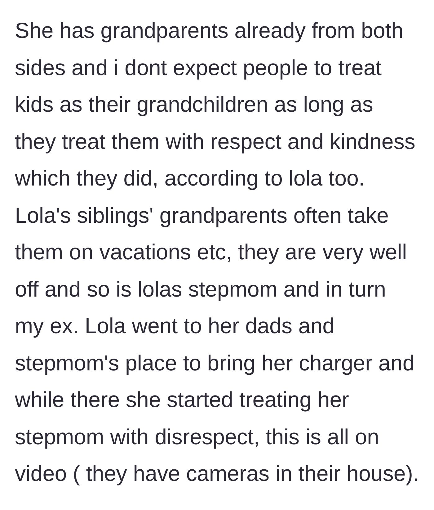 Story part 3 - The bio mom's healthy perspective on step-grandparents and Lola's fateful visit to the house that was caught on camera.