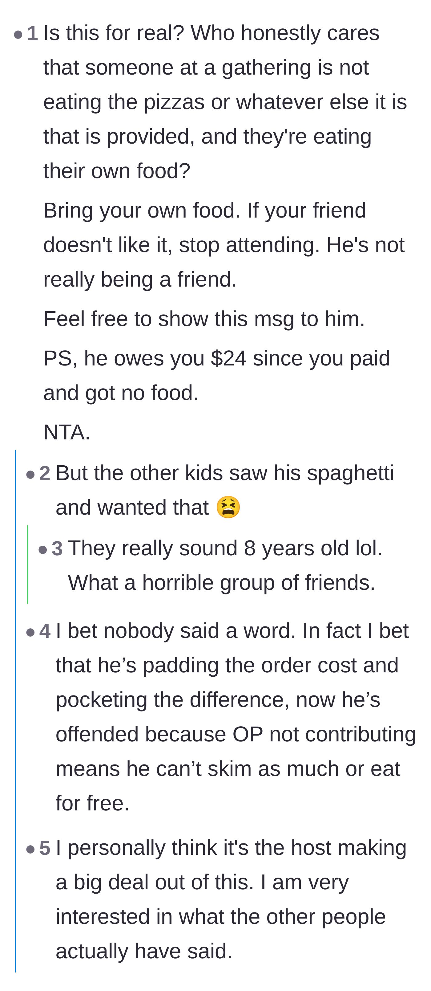 Comment thread 3 - Users suspecting the host might be overcharging the group and pocketing the extra cash.