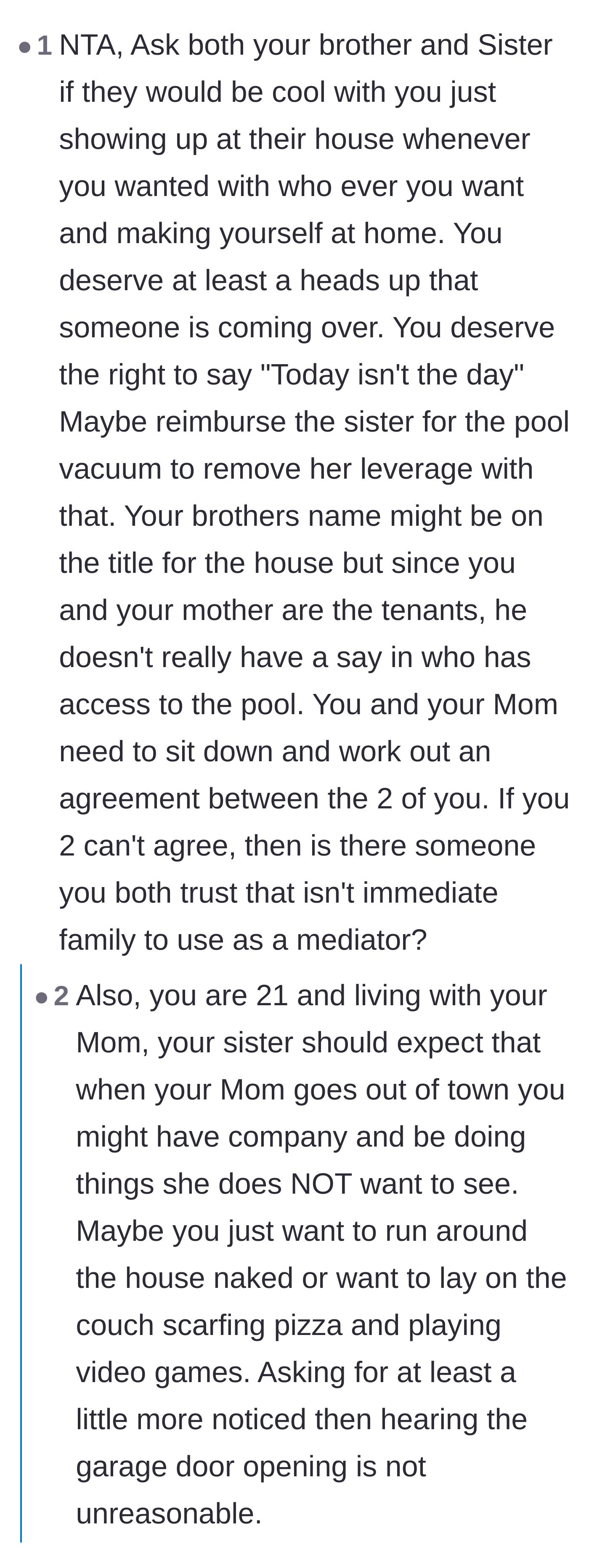 Comment thread 4 - Highlighting the lack of privacy for a 21-year-old guy and suggesting he refund the pool vacuum.
