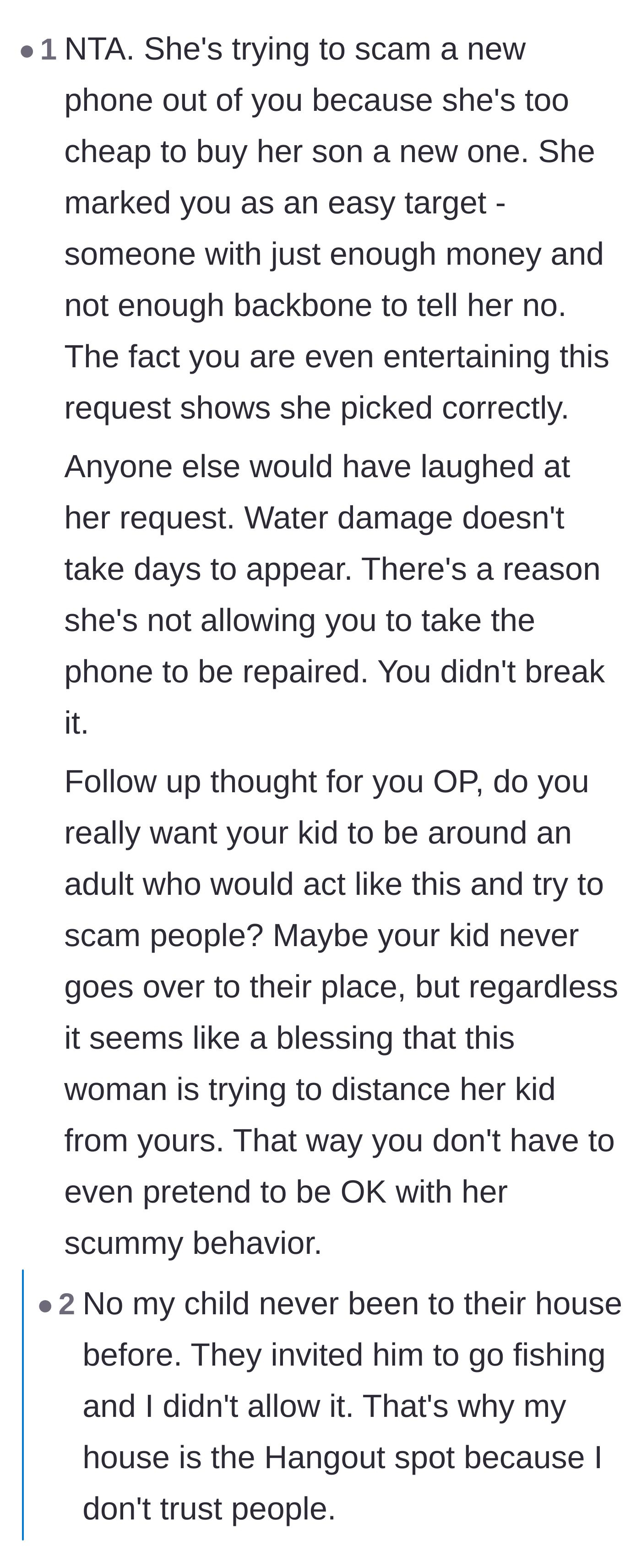 Comment thread 4 - A reader pointing out that the mother targeted the homeowner because she thought she'd be an easy pushover.