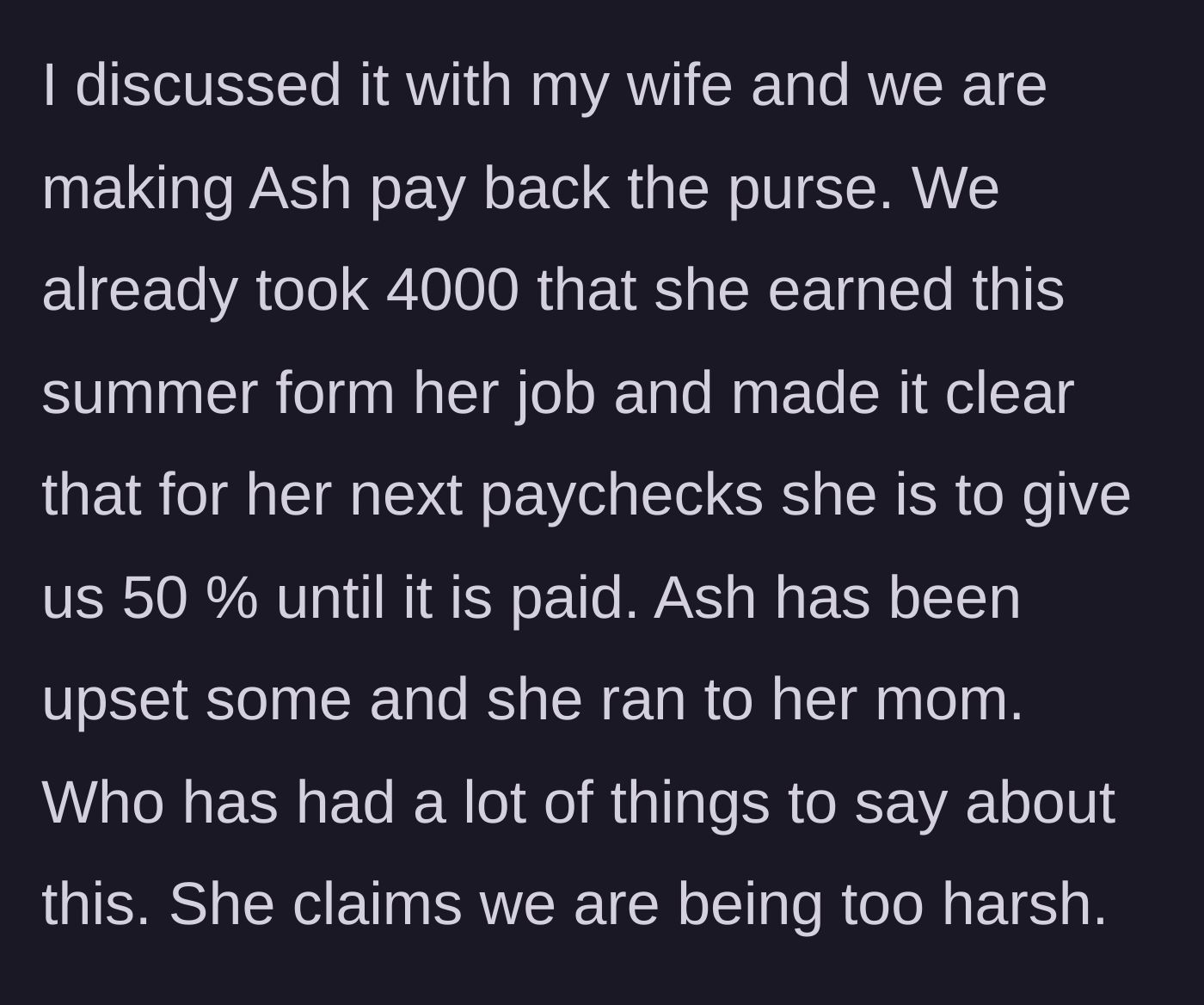 Story part 5 - The parents drain the daughter's $4,000 savings and garnish her future wages, prompting outrage from her enabling mother.