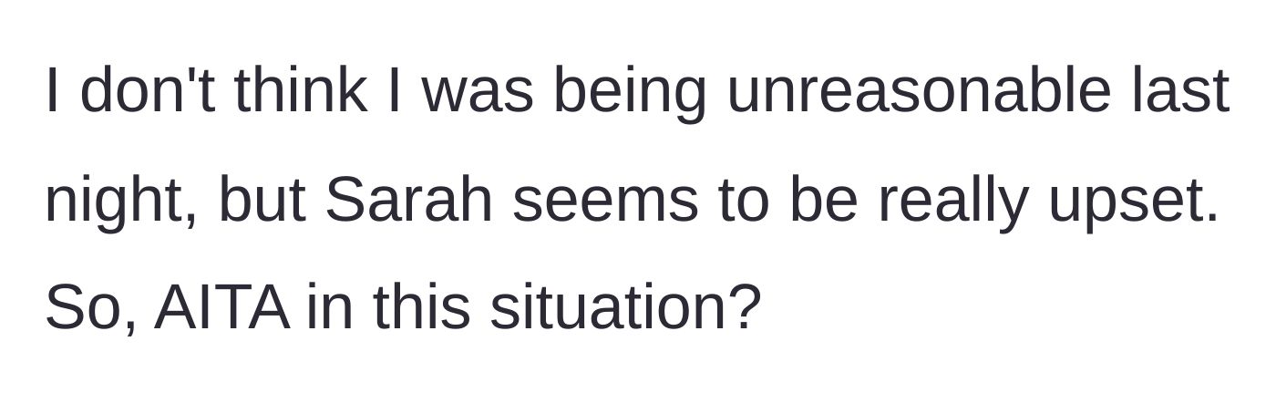 Story part 11 - The author asks the internet for a judgment on the situation.