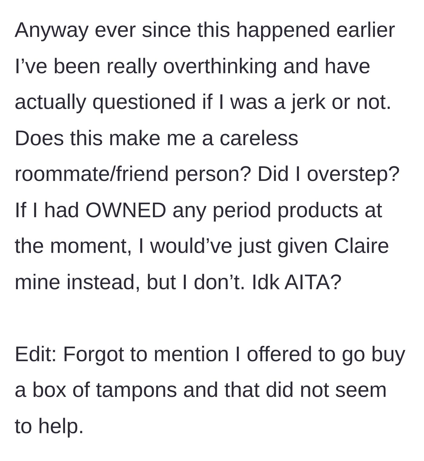 Story part 8 - The narrator second-guesses herself and offers to buy a replacement box, which Alyssa angrily rejects.