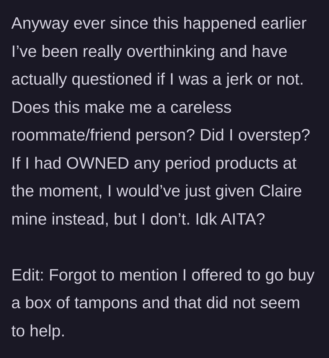 Story part 8 - The narrator second-guesses herself and offers to buy a replacement box, which Alyssa angrily rejects.