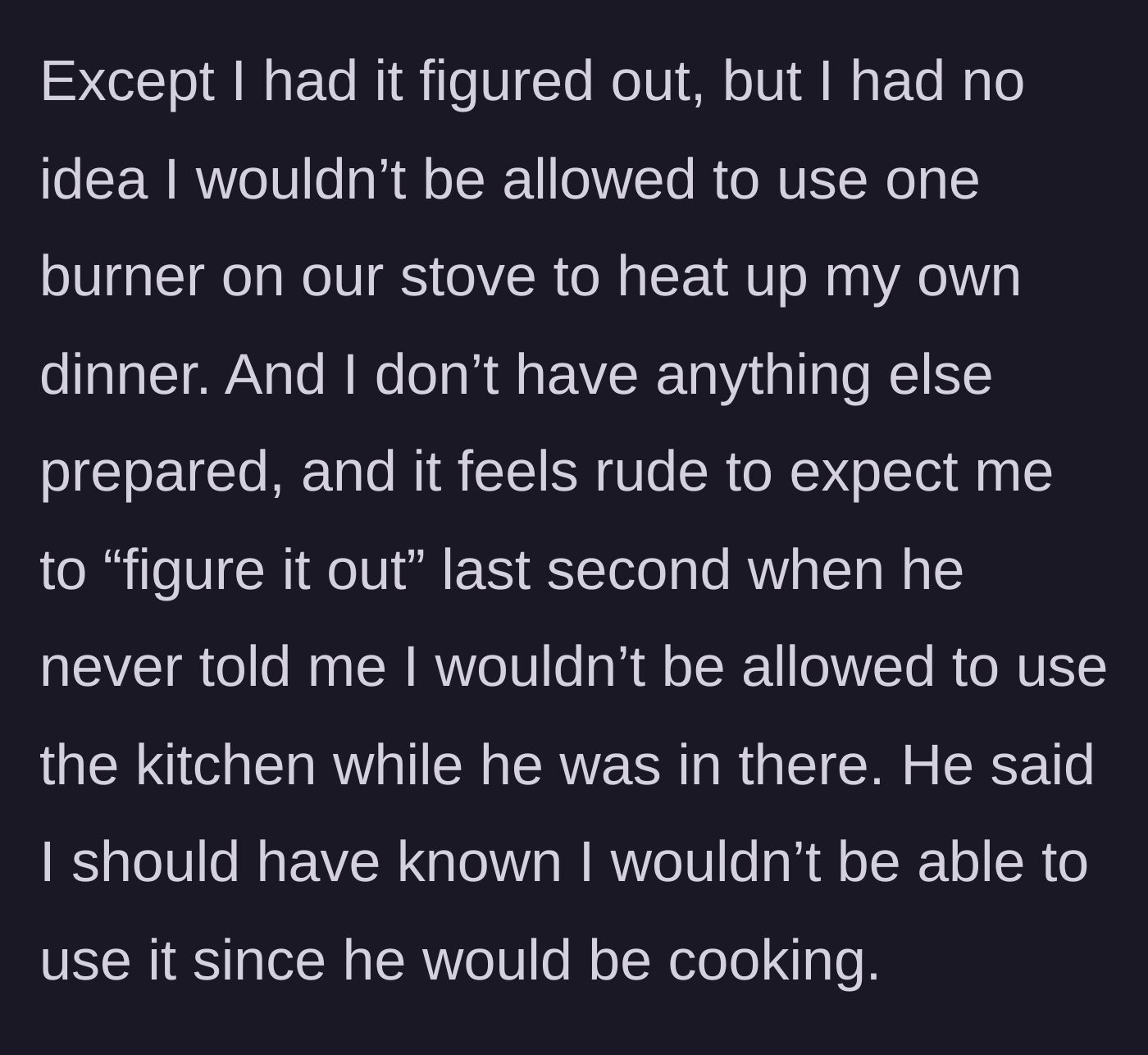 Story part 4 - A close up of a woman throwing her hands up in disbelief at her partner's ridiculous logic.