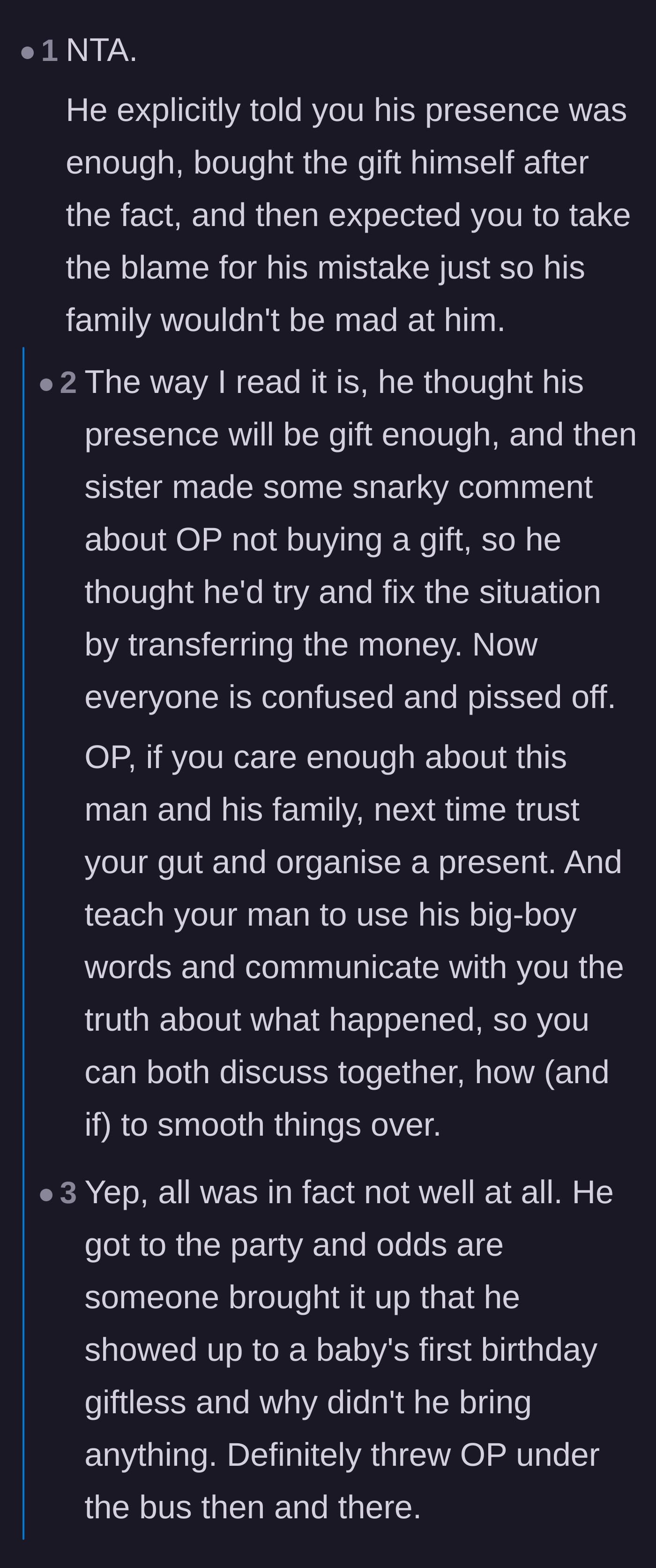 Comment thread 1 - A deep discussion on the mental load and how society unfairly expects women to manage their husband's family obligations.