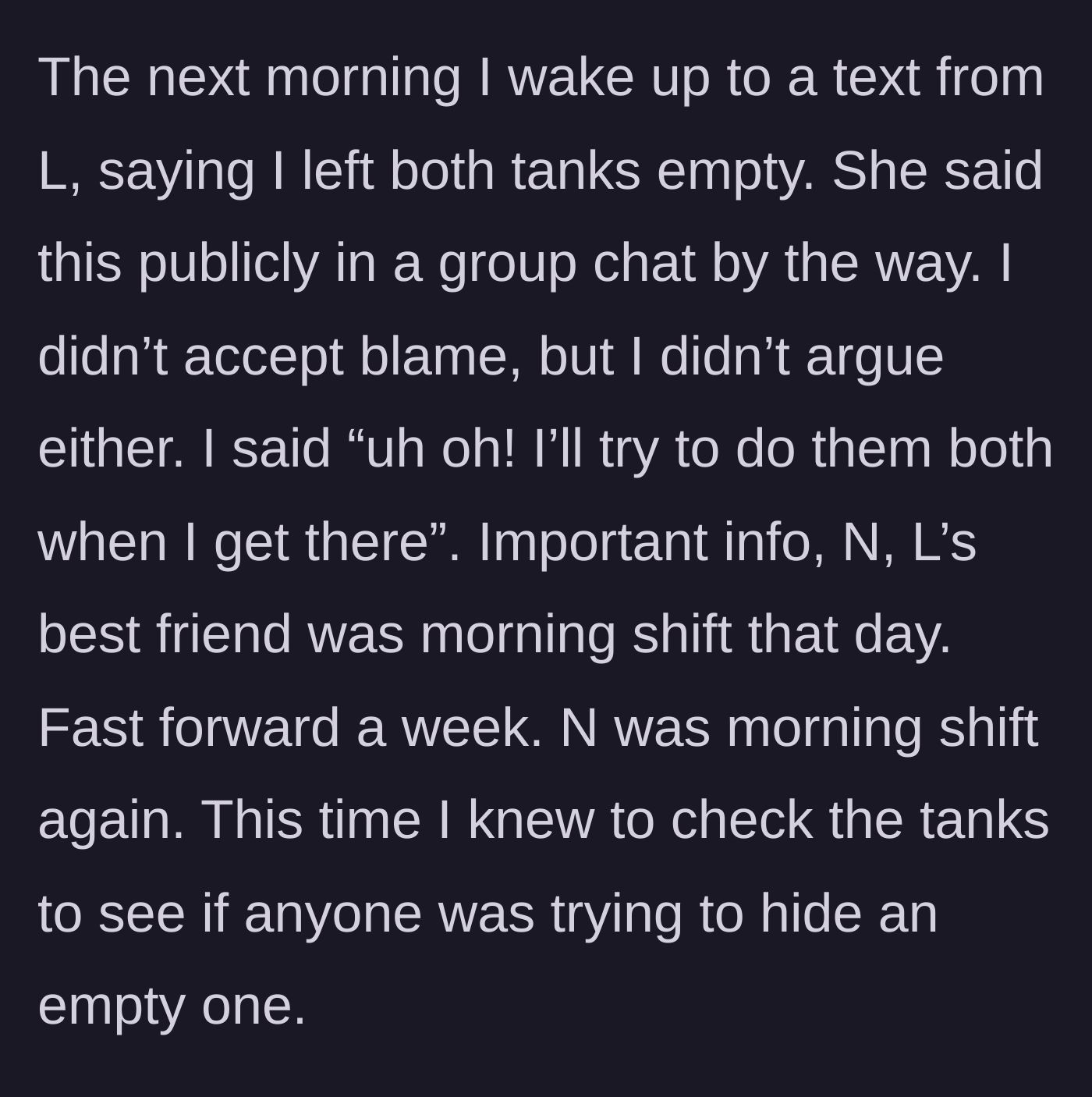 Story part 2 - The first false accusation in the group chat and the narrator's diplomatic response.