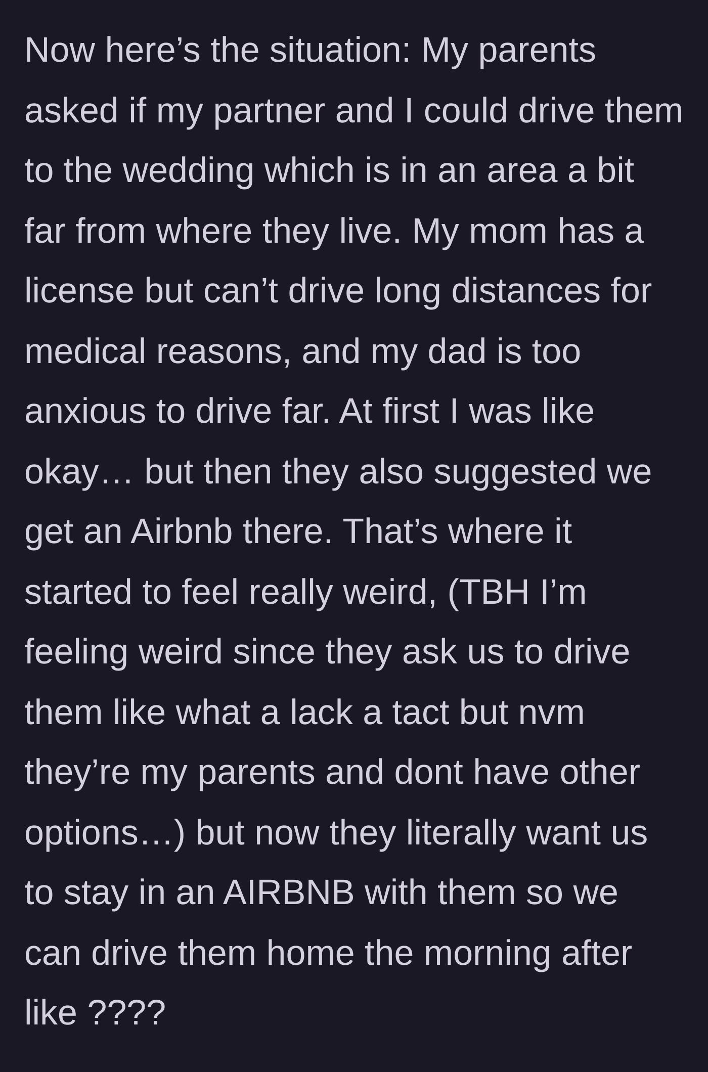 Story part 2 - Parents casually handing over car keys and an Airbnb listing to their child as if assigning a household chore.