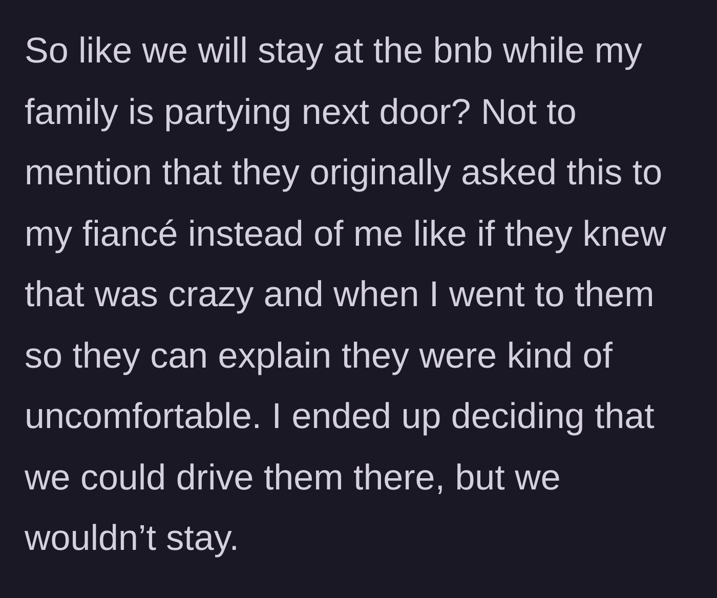 Story part 3 - Sneaky parents whispering to the fiancé behind the main character's back, looking visibly uncomfortable when caught.