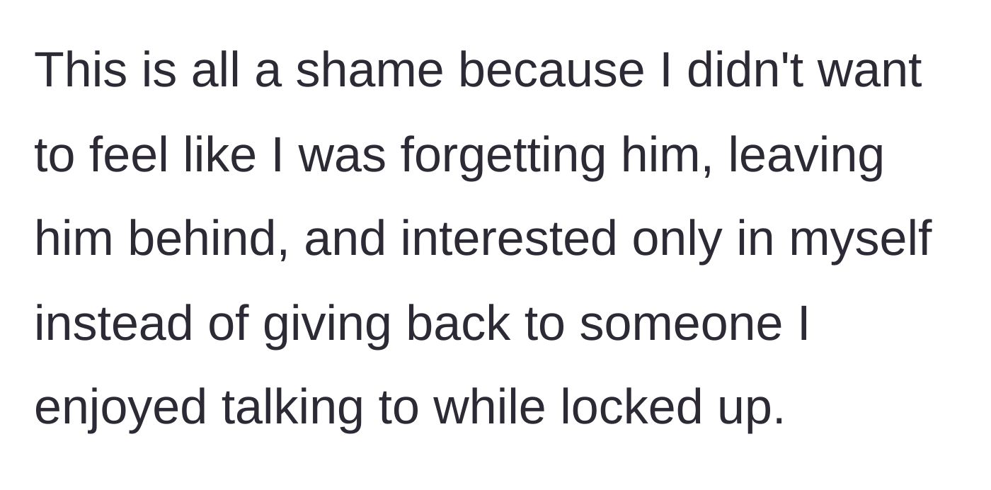 Story part 4 - The main character expresses deep sadness and guilt over feeling like they are abandoning a friend they left behind.