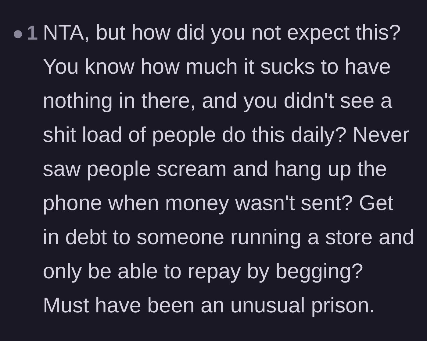 Comment thread 6 - A reality check asking how the writer didn't see the money-grubbing coming given the environment.