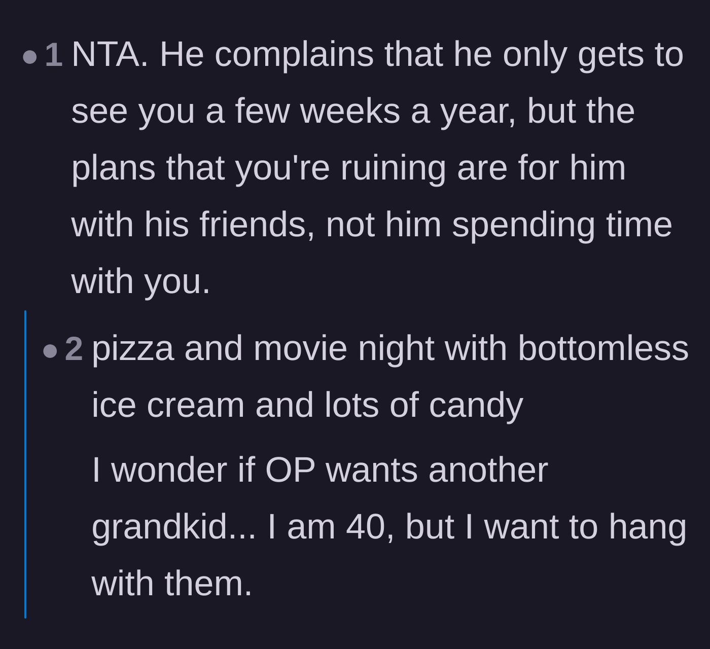 Comment thread 4 - Echoing the sentiment that his complaints make no sense, with a reply praising the grandmother's awesome party spread.