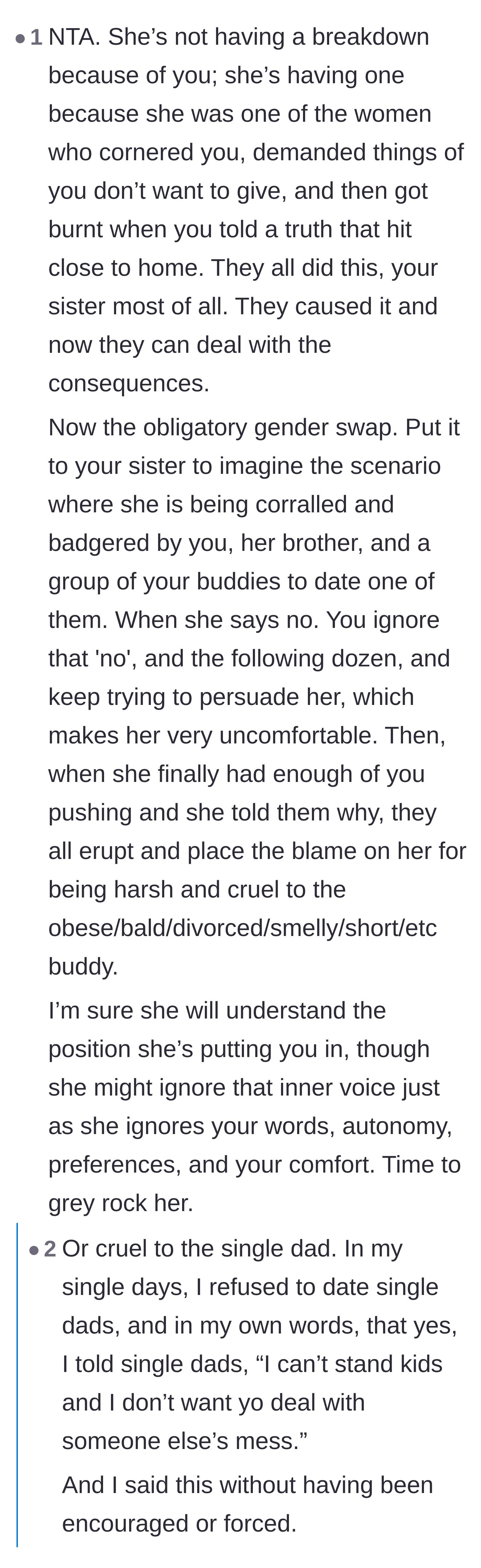 Comment thread 4 - A gender-flipped scenario highlighting how creepy and unacceptable the group's ambush truly was.