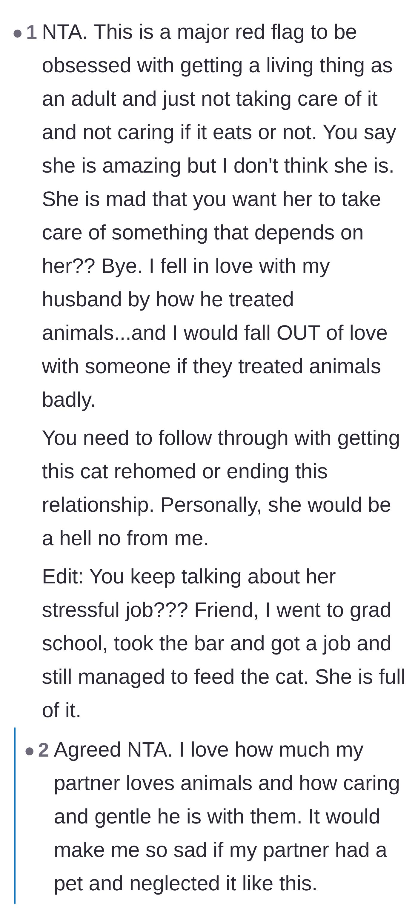 Comment thread 6 - A reader comparing their own stressful professional achievements to the girlfriend's excuses, declaring her behavior a massive red flag.