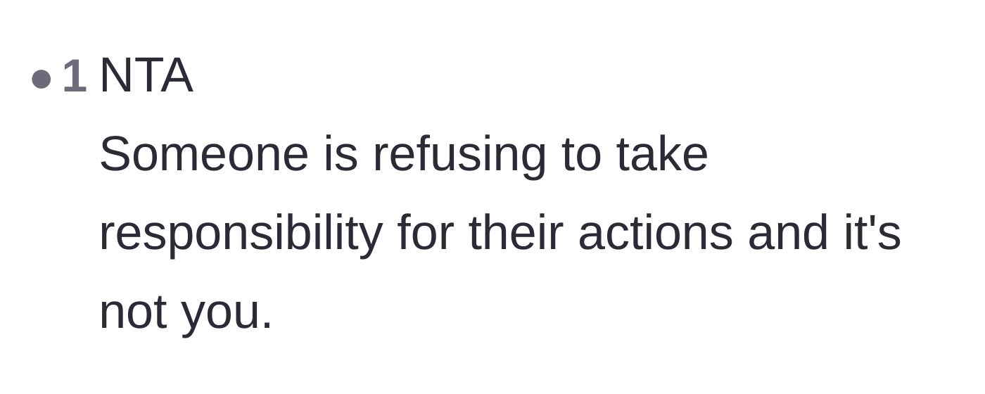 Comment thread 5 - A user pointing out the sheer irony of the friend accusing the author of not taking responsibility.