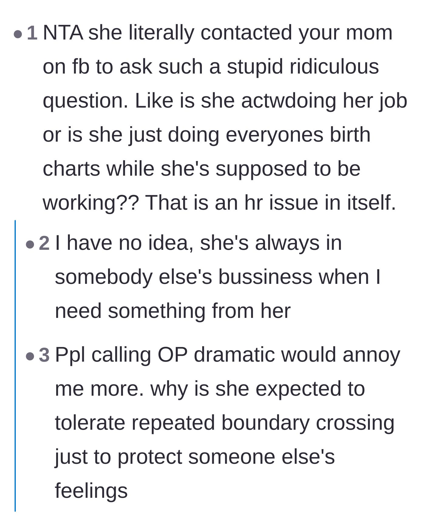 Comment thread 5 - Readers question how much actual work the astrology-obsessed coworker is getting done on company time.