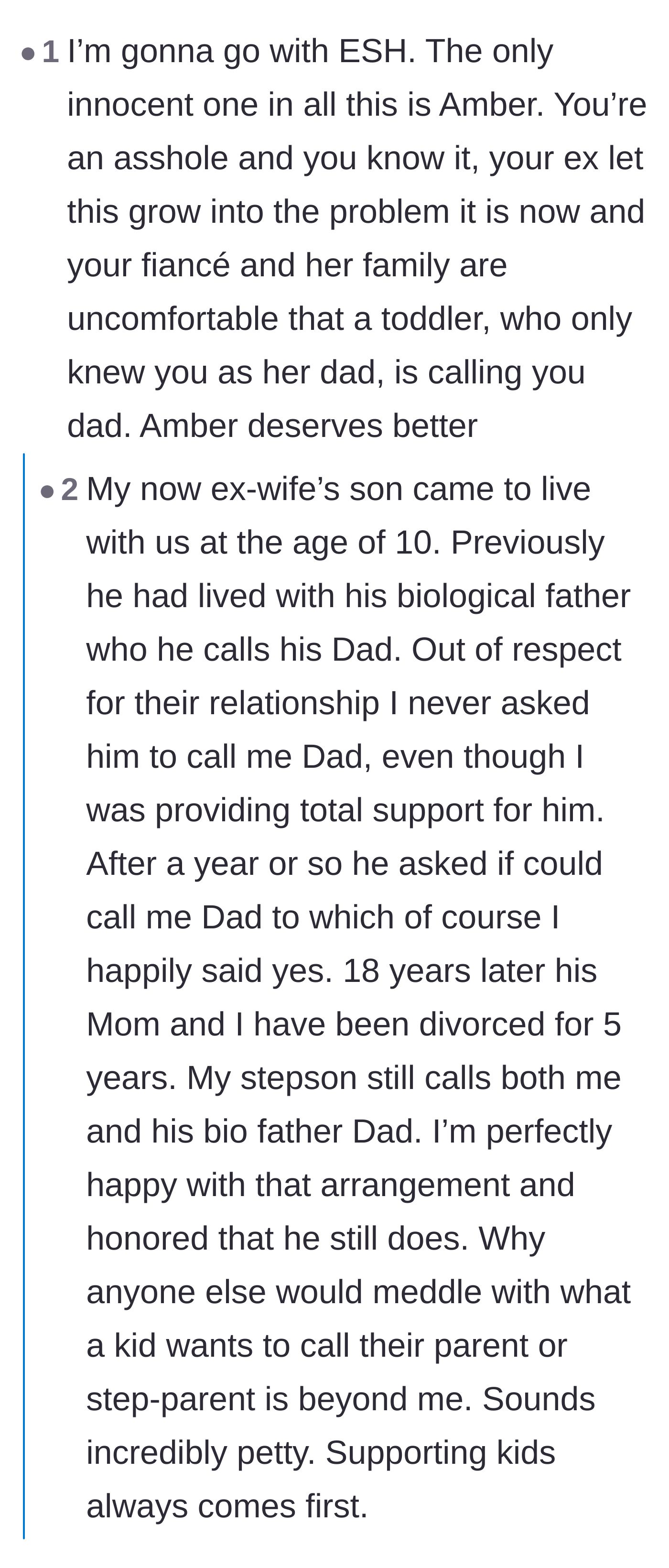 Comment thread 2 - Discussion about how devastating it is when adults prioritize their own romantic comfort over a child's established emotional bond.