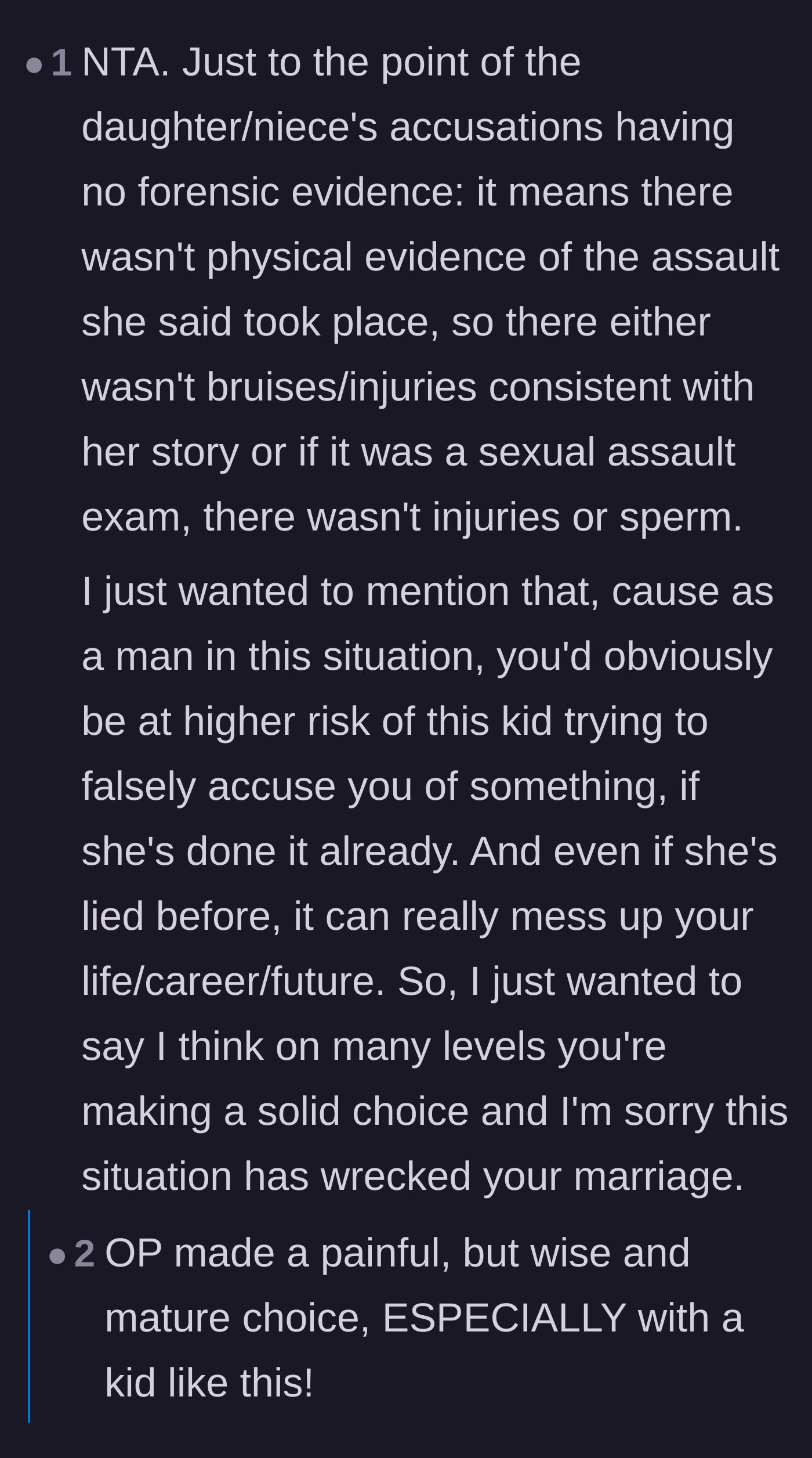 Comment thread 6 - A criminal defense attorney confirming how life-ruining false accusations can be, followed by a harrowing personal story.