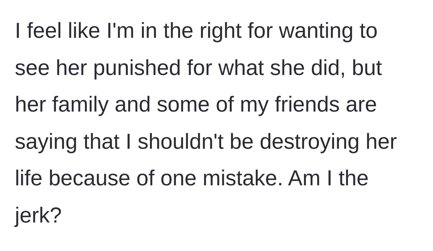 Story part 5 - Questioning if pressing charges for felony theft makes them the bad guy.
