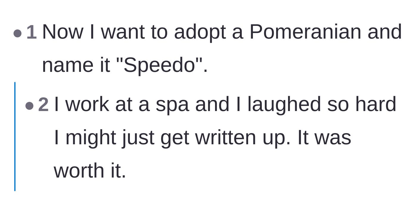 Comment thread 3 - A reader inspired to adopt a dog named Speedo after reading the post.