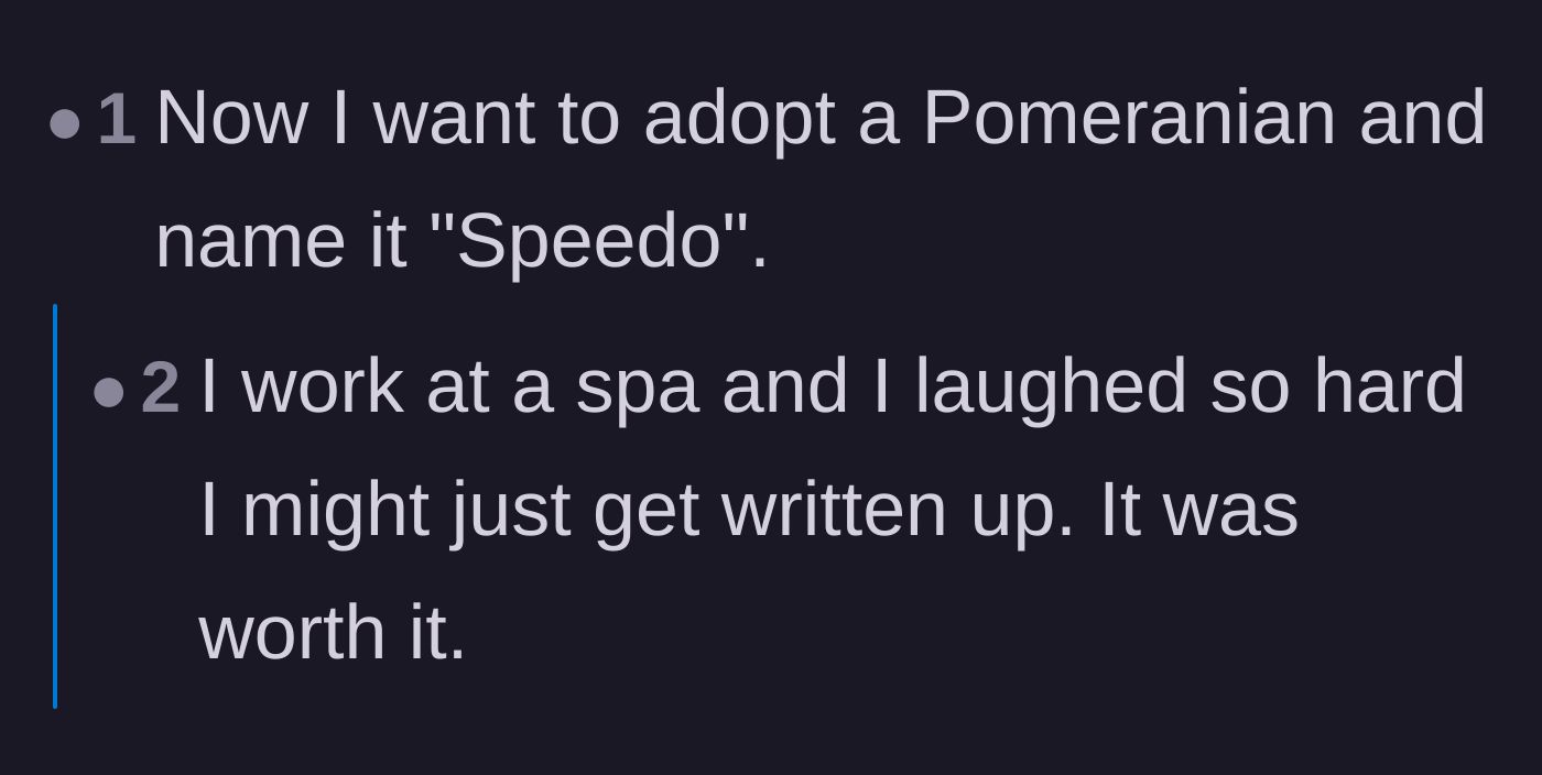 Comment thread 3 - A reader inspired to adopt a dog named Speedo after reading the post.