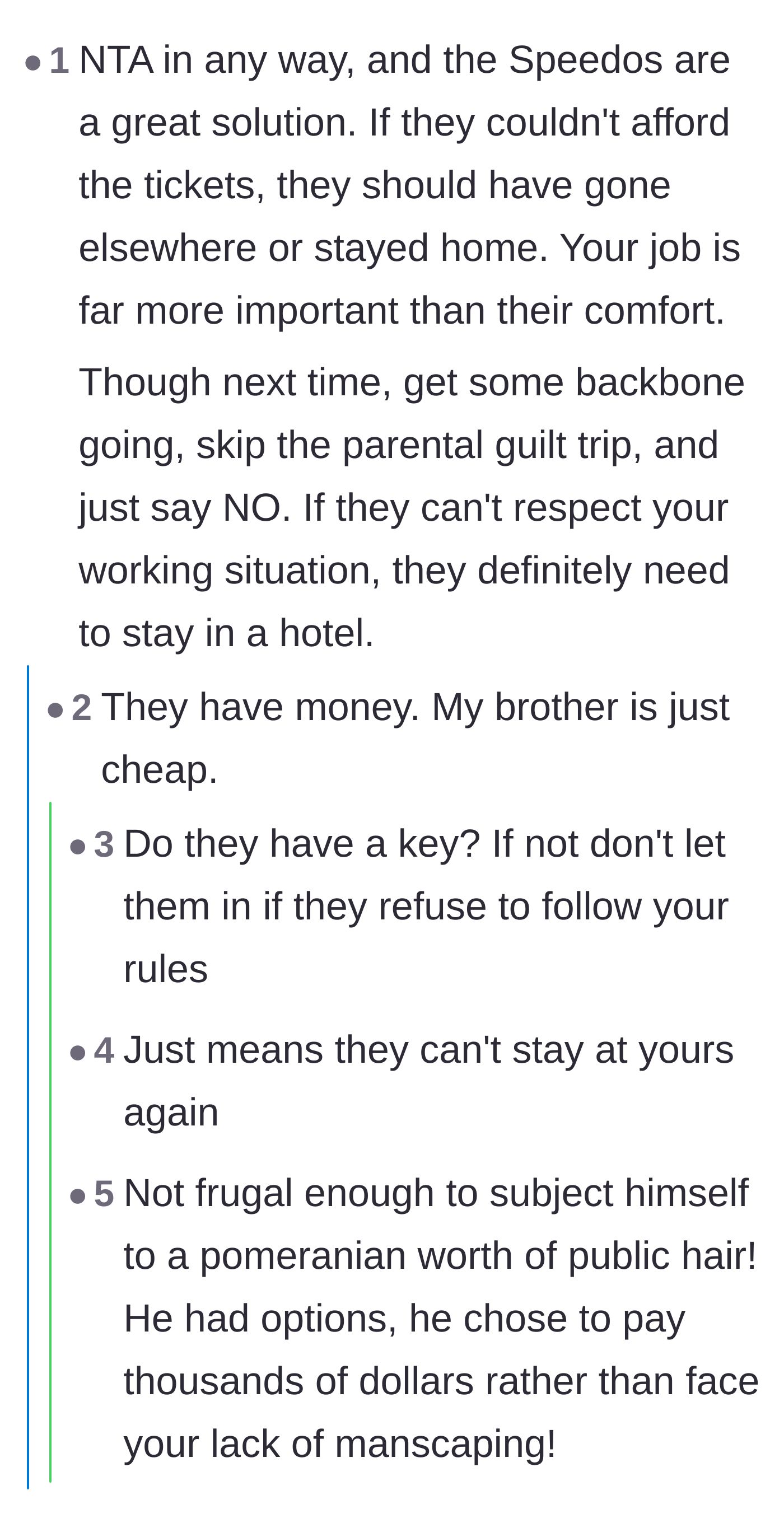 Comment thread 4 - A deep dive into the brother's cheapness and the necessity of spine-strengthening.