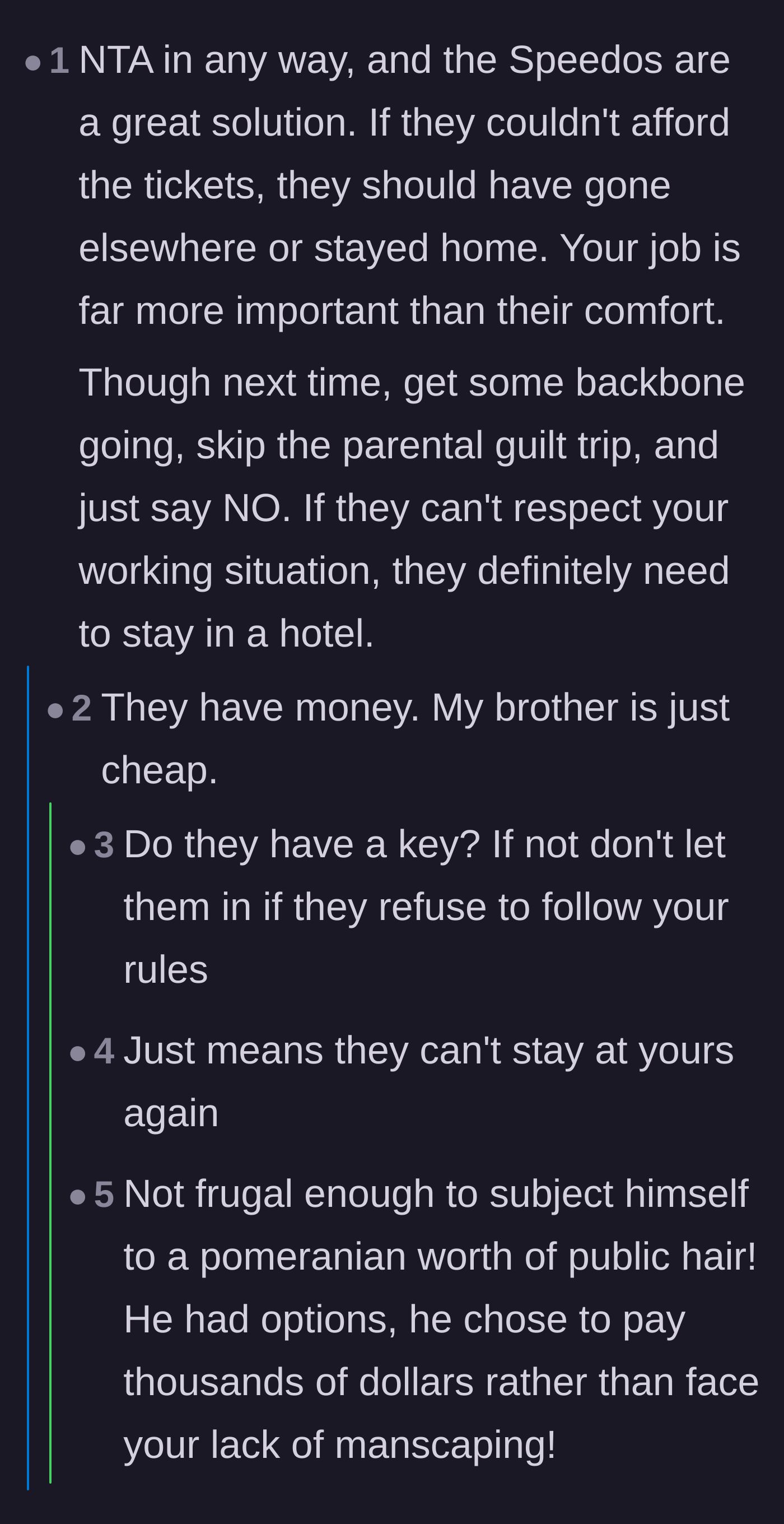 Comment thread 4 - A deep dive into the brother's cheapness and the necessity of spine-strengthening.
