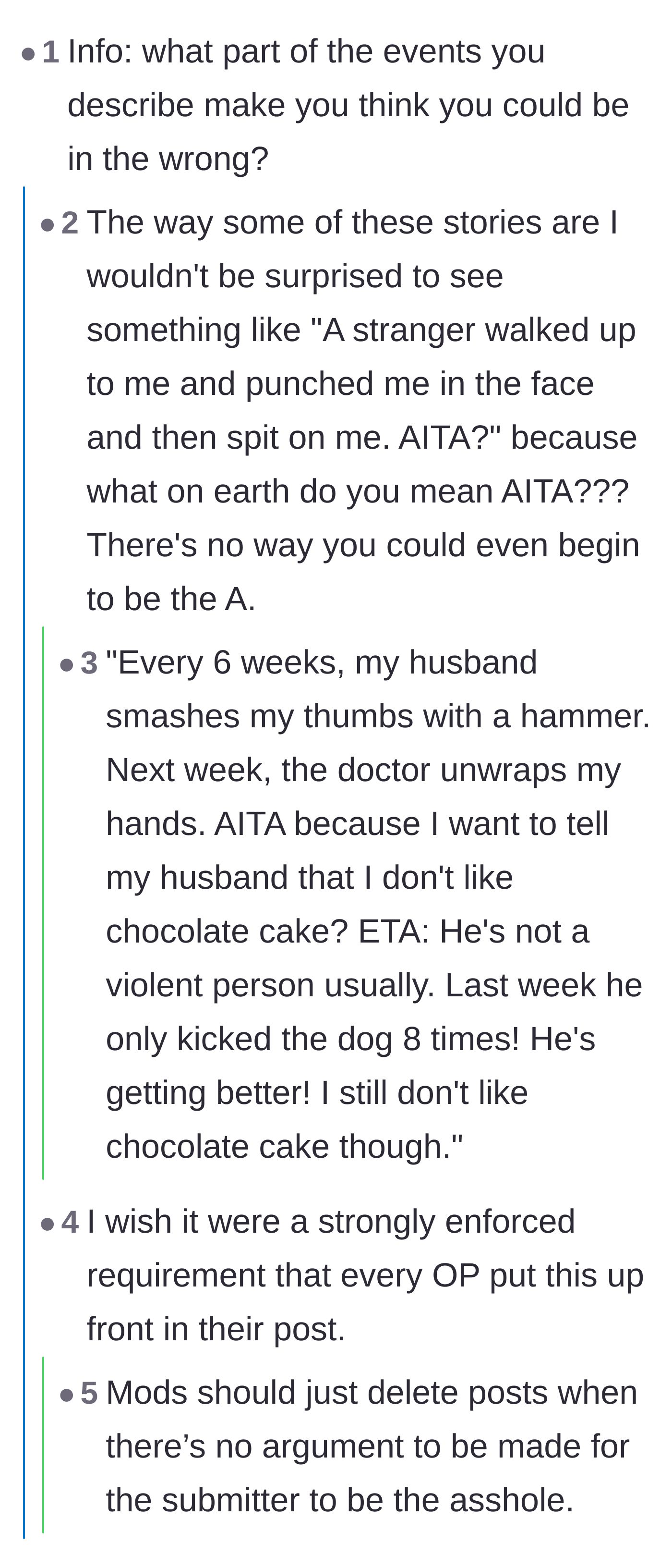 Comment thread 4 - Commenters joking about how obviously innocent the main character is and mocking the necessity of asking for judgment.