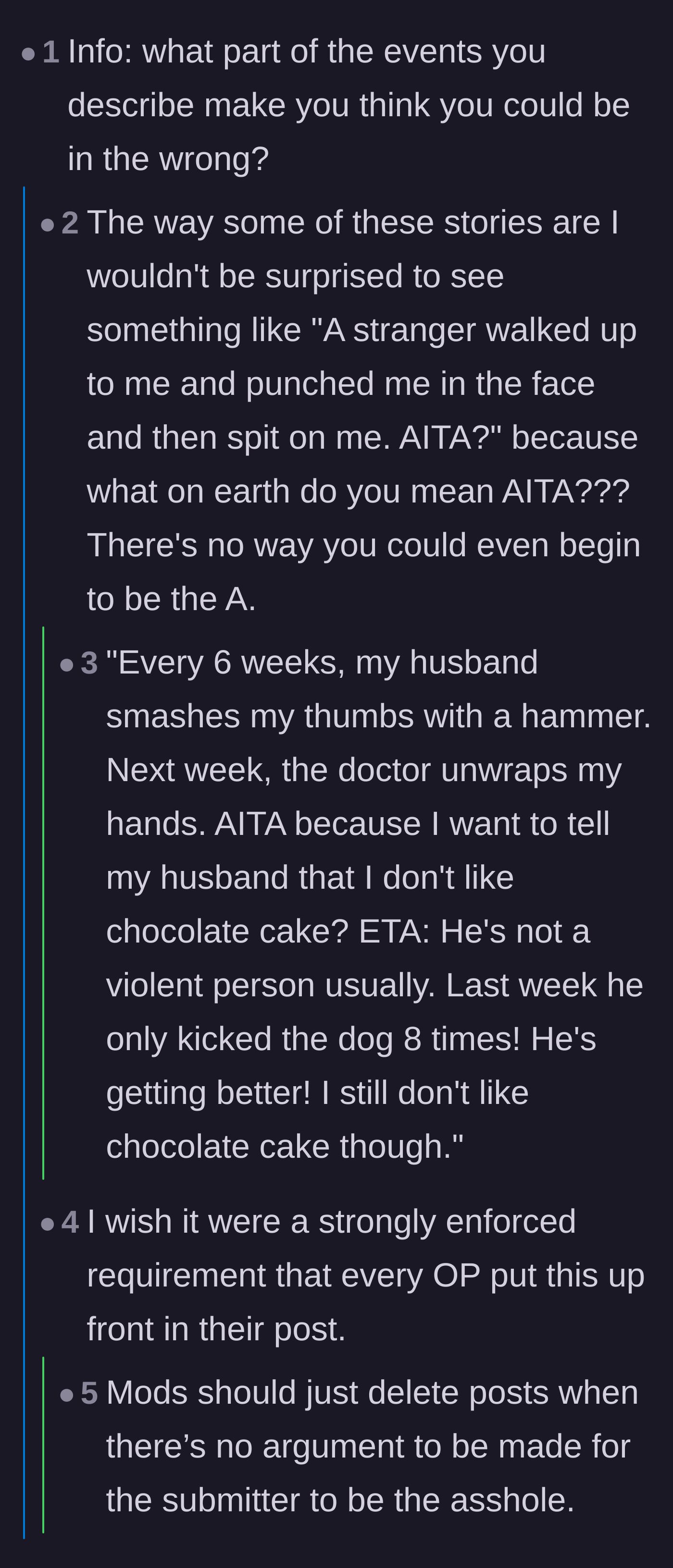 Comment thread 4 - Commenters joking about how obviously innocent the main character is and mocking the necessity of asking for judgment.