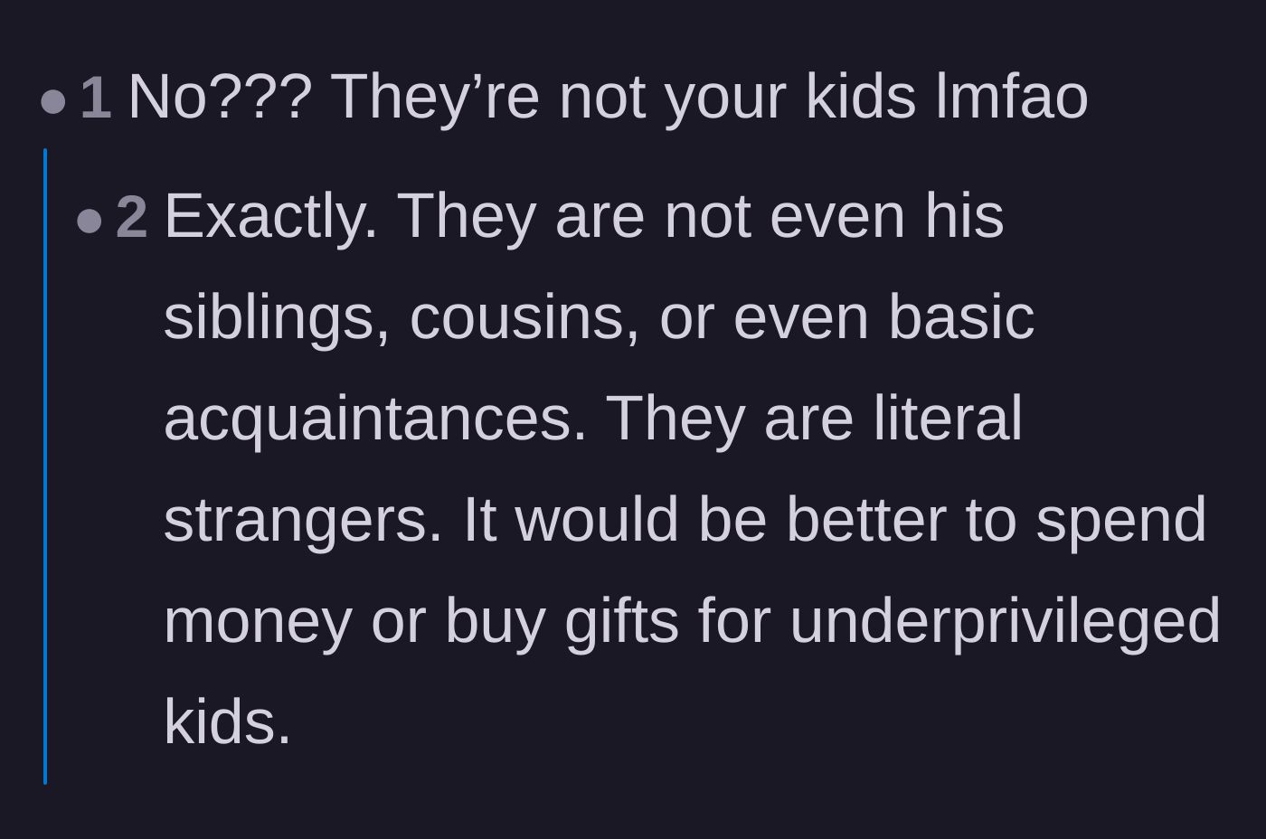Comment thread 1 - Readers pointing out the girlfriend's children are literal strangers to the teen.