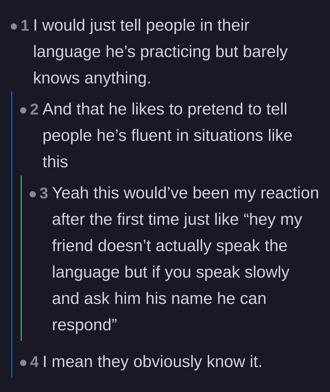 Comment thread 6 - Proposing that the main character should just tell the strangers directly that Jake is only pretending.