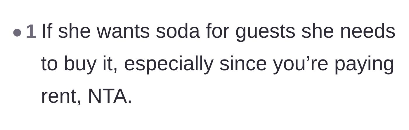 Comment thread 3 - Agreement that a host needs to purchase their own beverages for their own guests.