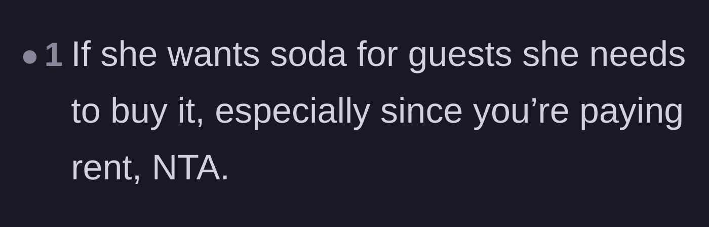 Comment thread 3 - Agreement that a host needs to purchase their own beverages for their own guests.