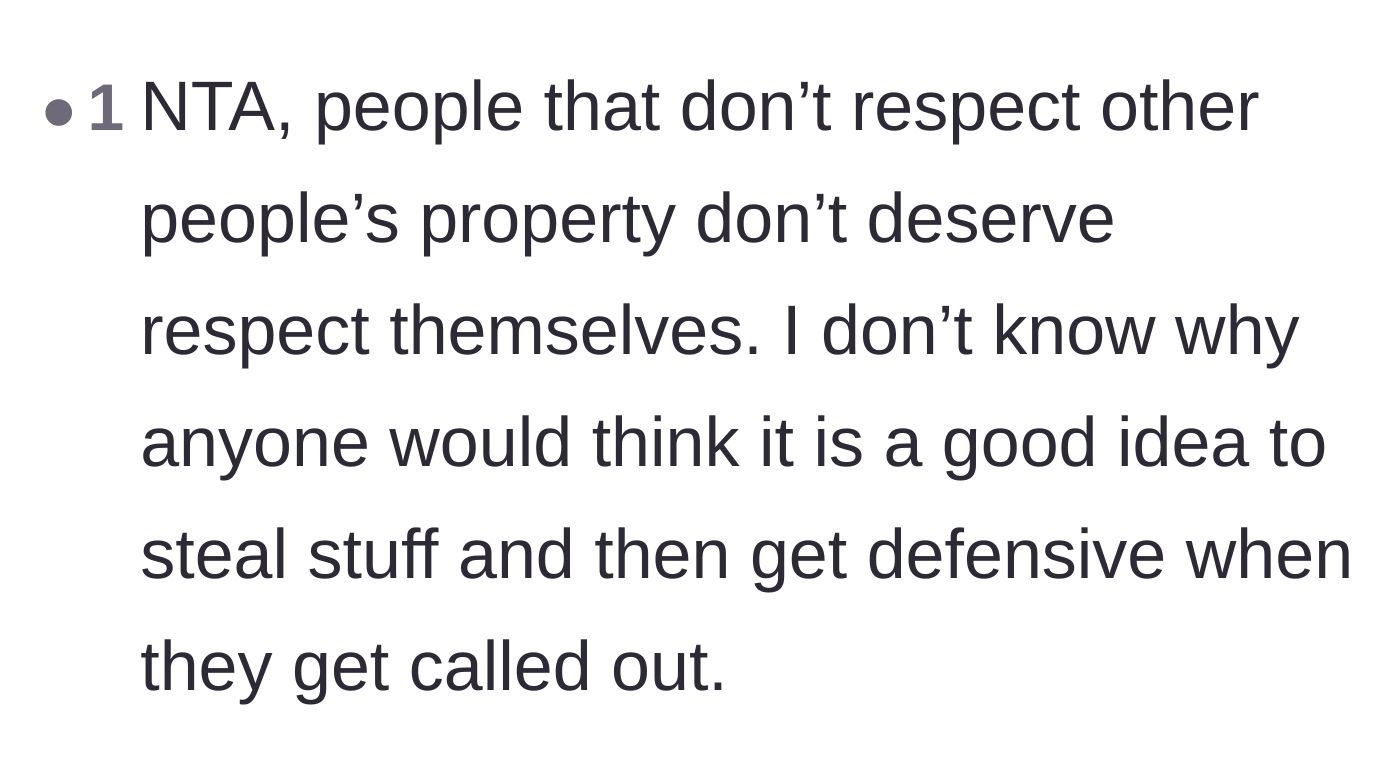 Comment thread 5 - Calling out the neighbor's defensive attitude after disrespecting someone else's property