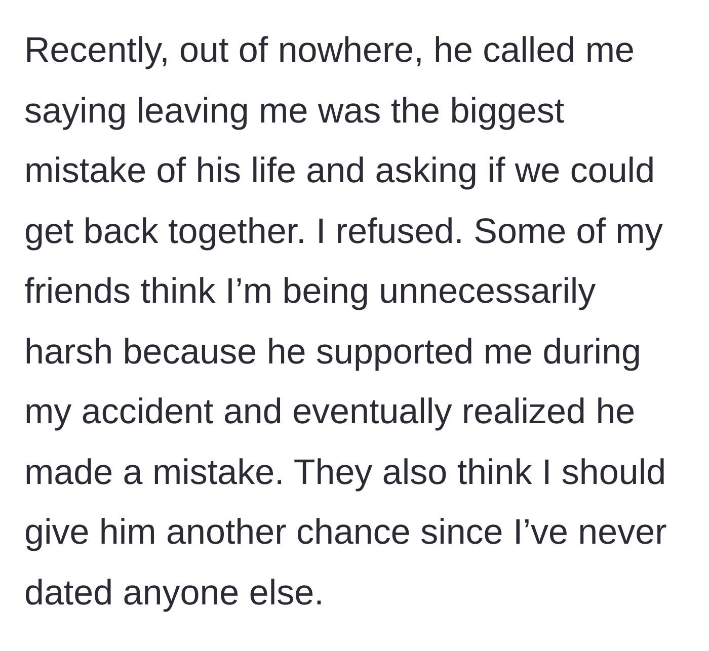 Story part 7 - Five years later, the ex calls to beg for her back while her friends judge her refusal
