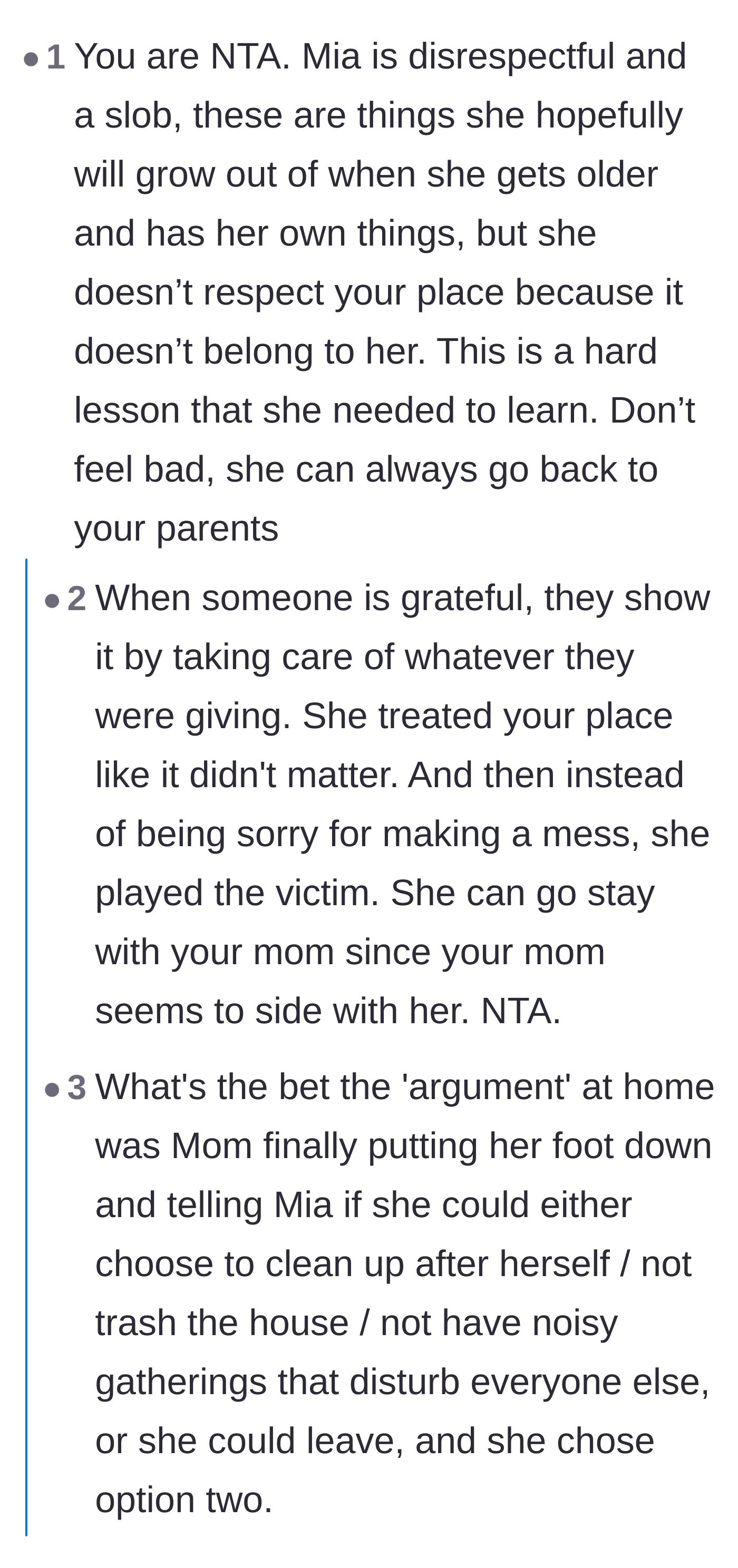 Comment thread 2 - Discussion on how genuine guests express gratitude, and theorizing that the mom just doesn't want to deal with her at home either.
