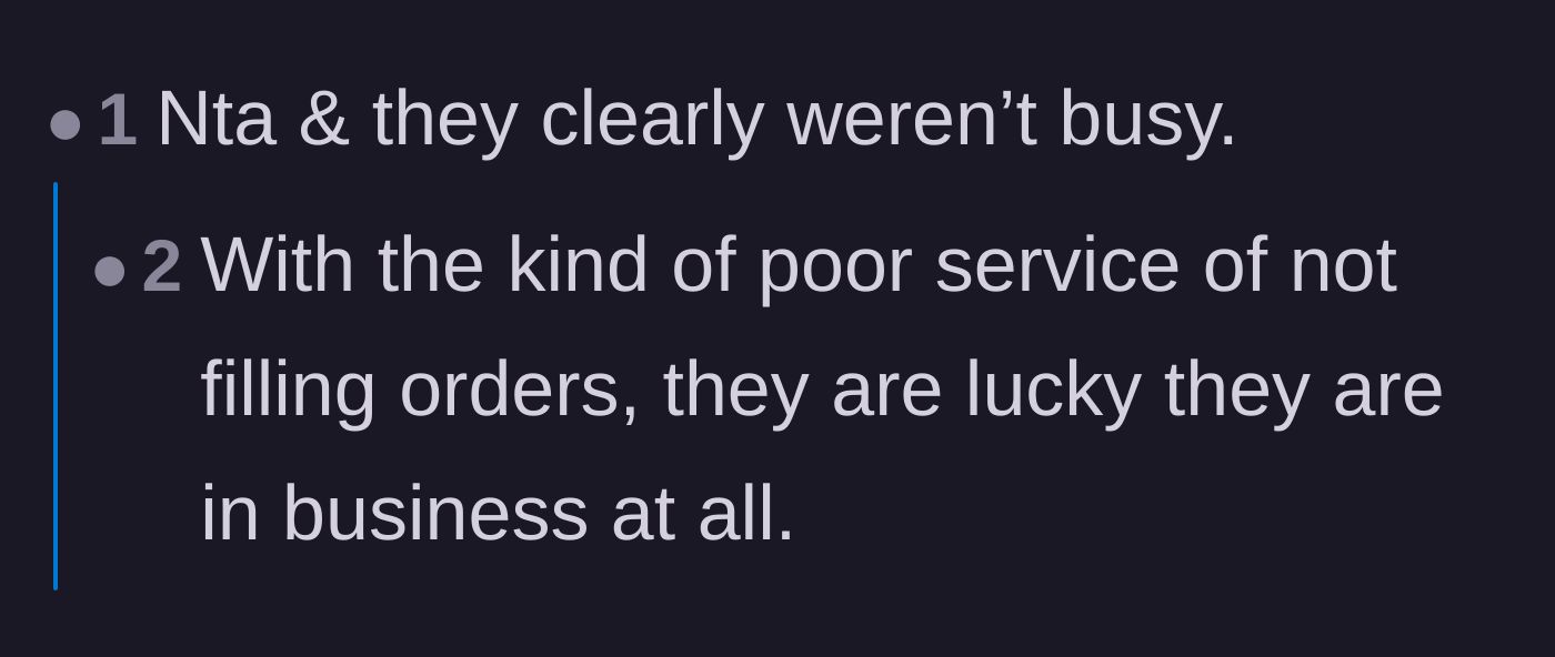 Comment thread 5 - A reader pointing out the dad's 'people are busy' excuse was flawed because the employees were on their phones.
